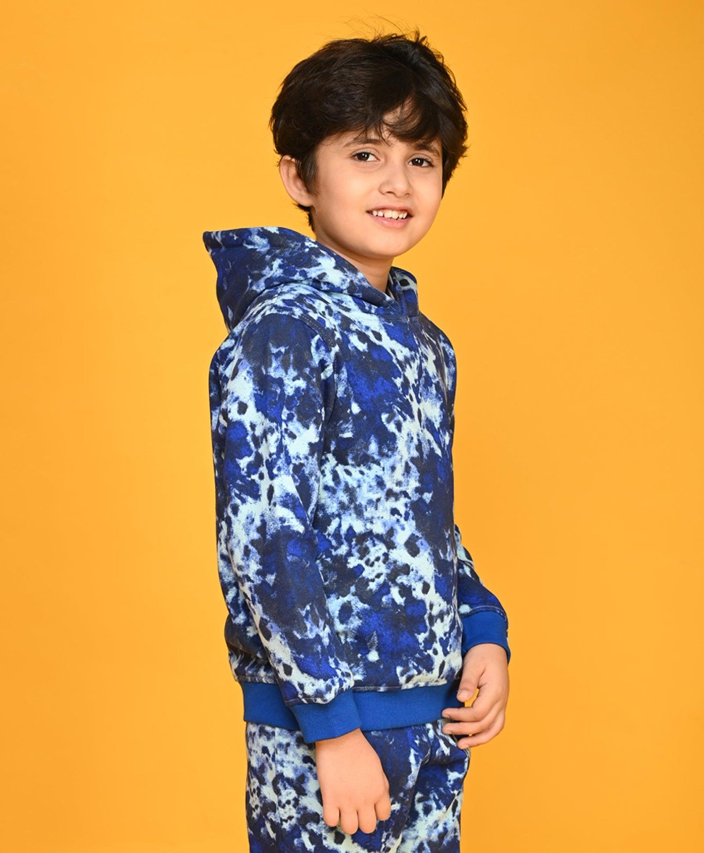 TIE DYE SKY BOYS FLEECE HOODIE - SKY