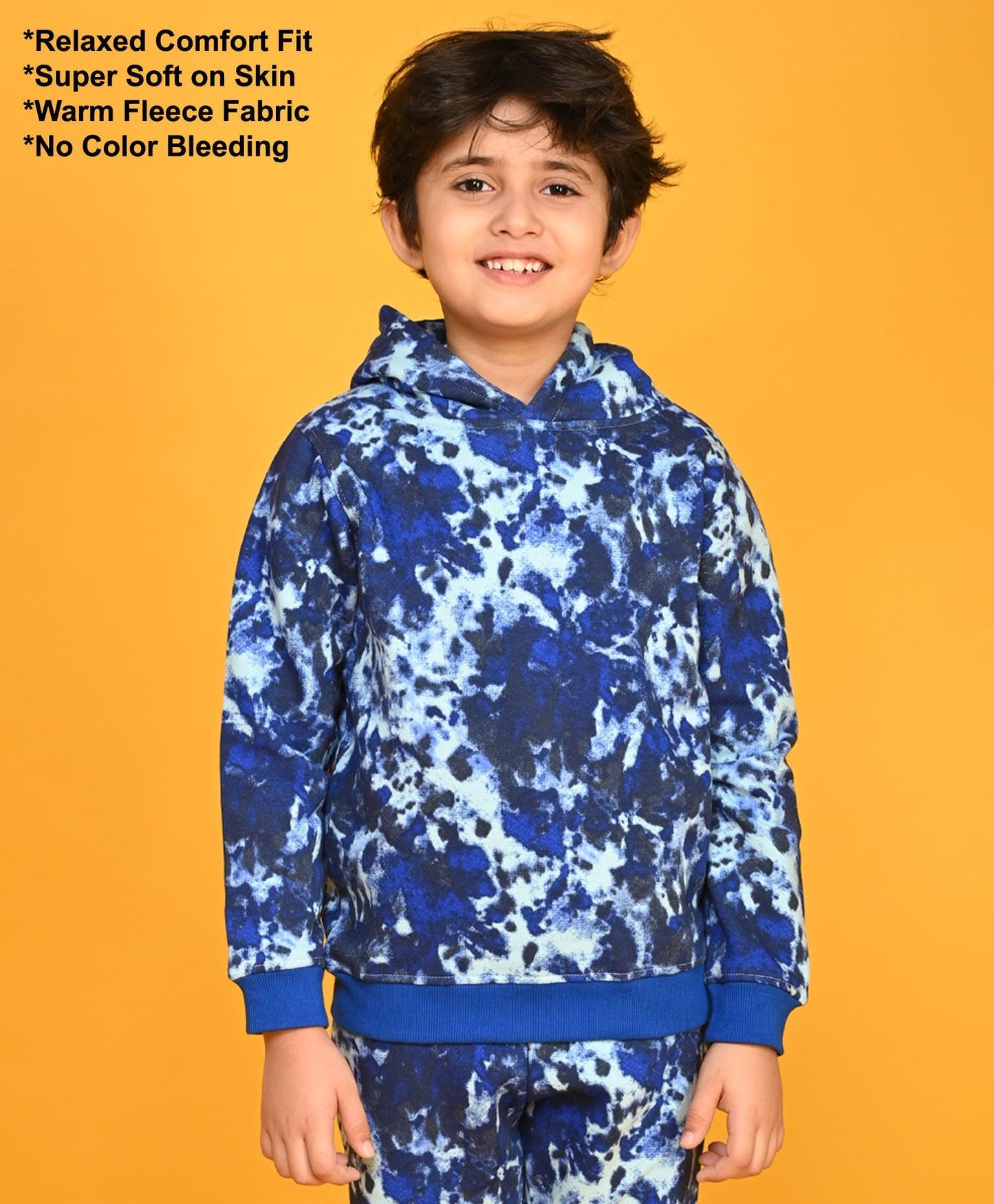 TIE DYE SKY BOYS FLEECE HOODIE - SKY