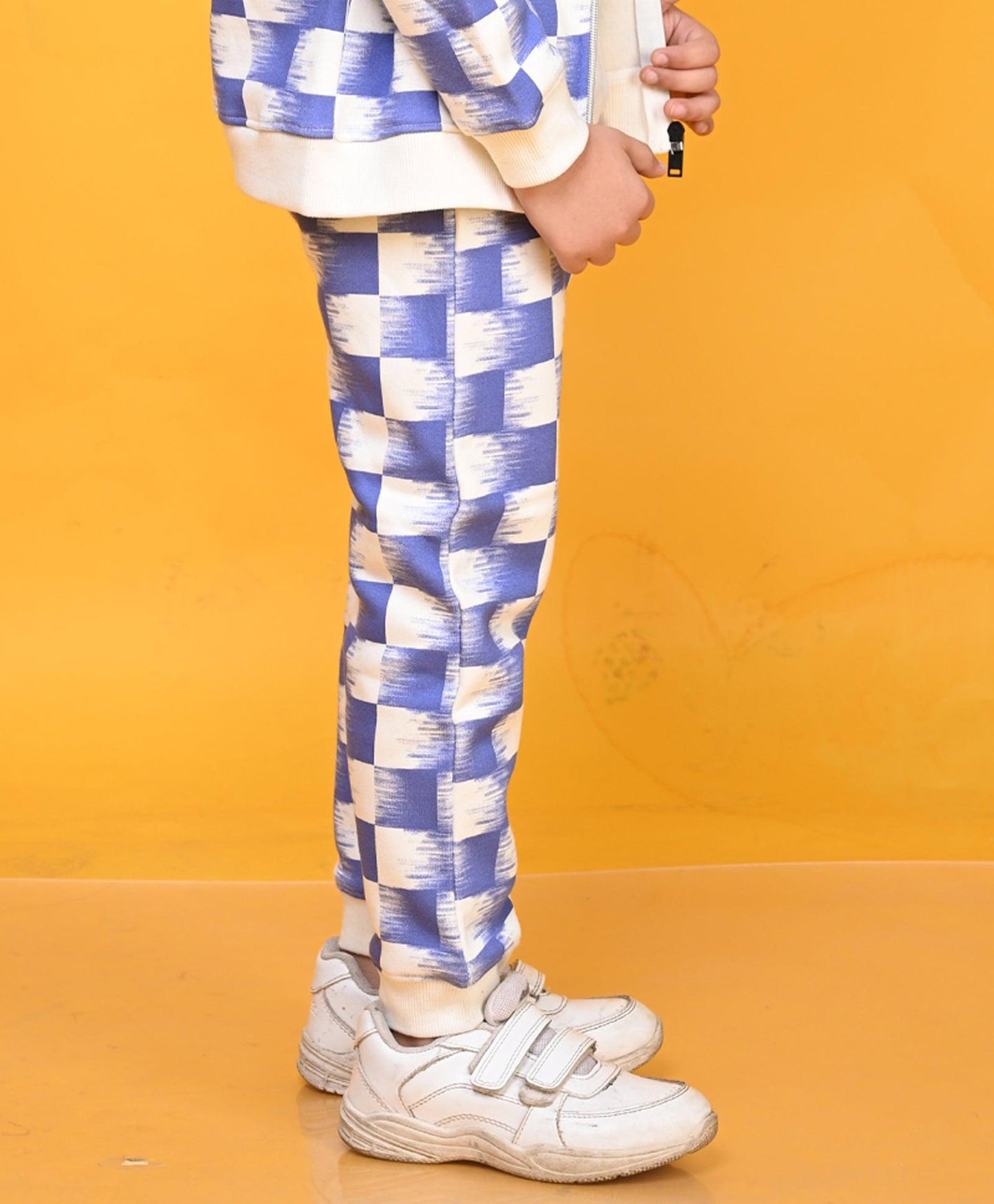 CHECK BLUE BOYS FLEECE JOGGER - BLUE