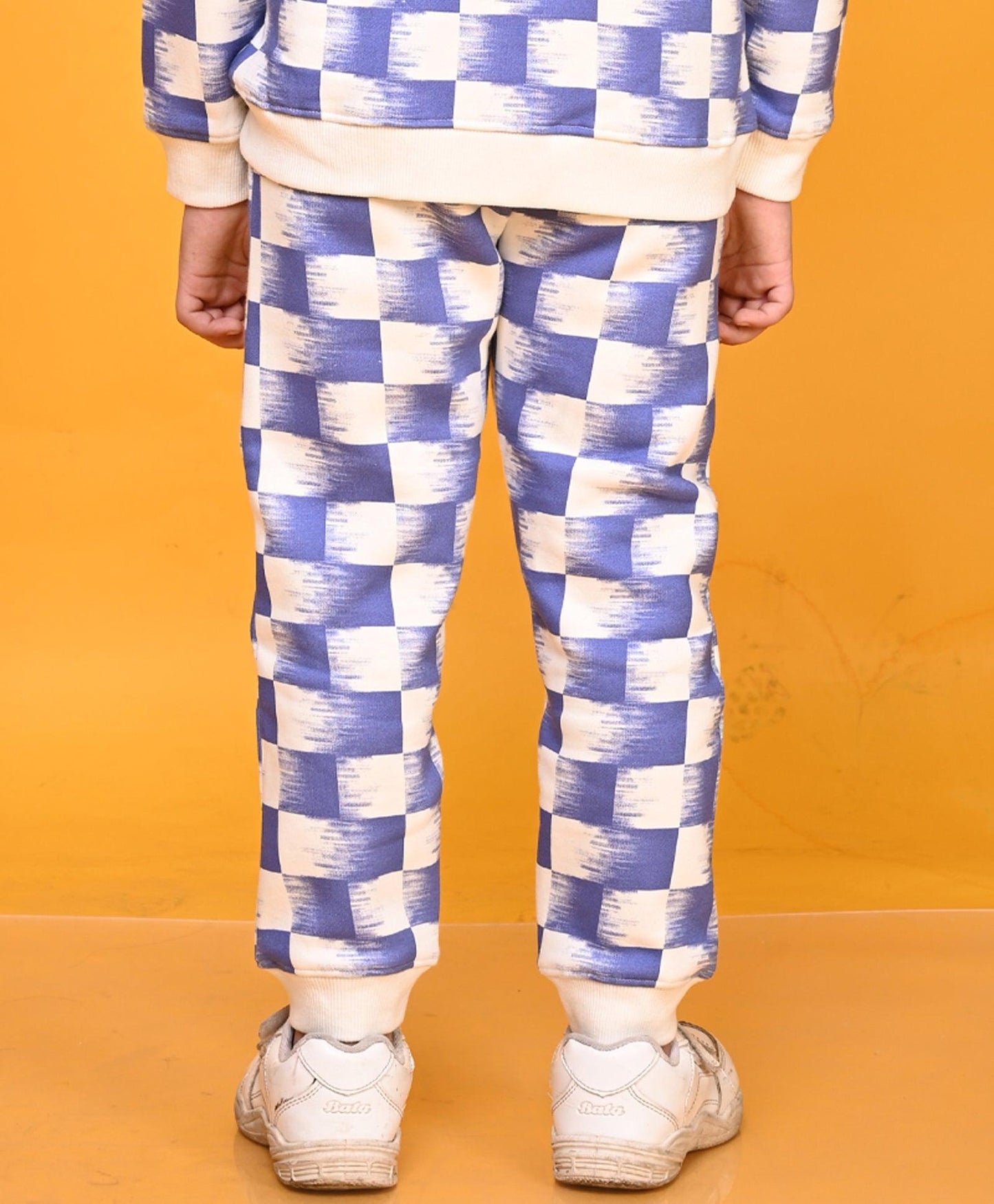 CHECK BLUE BOYS FLEECE JOGGER - BLUE