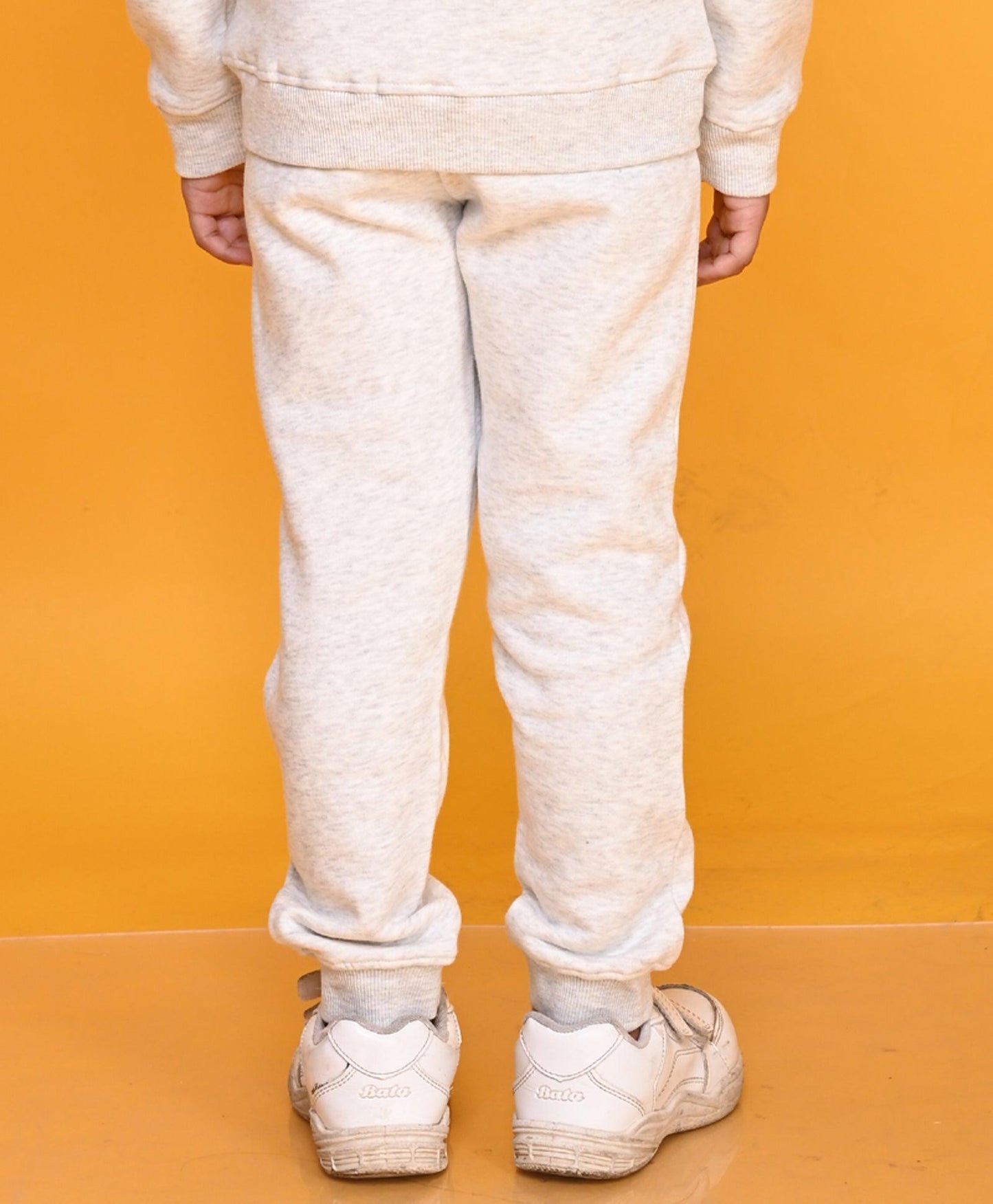 ECRU MELANGE BOYS FLEECE JOGGER - ECRU