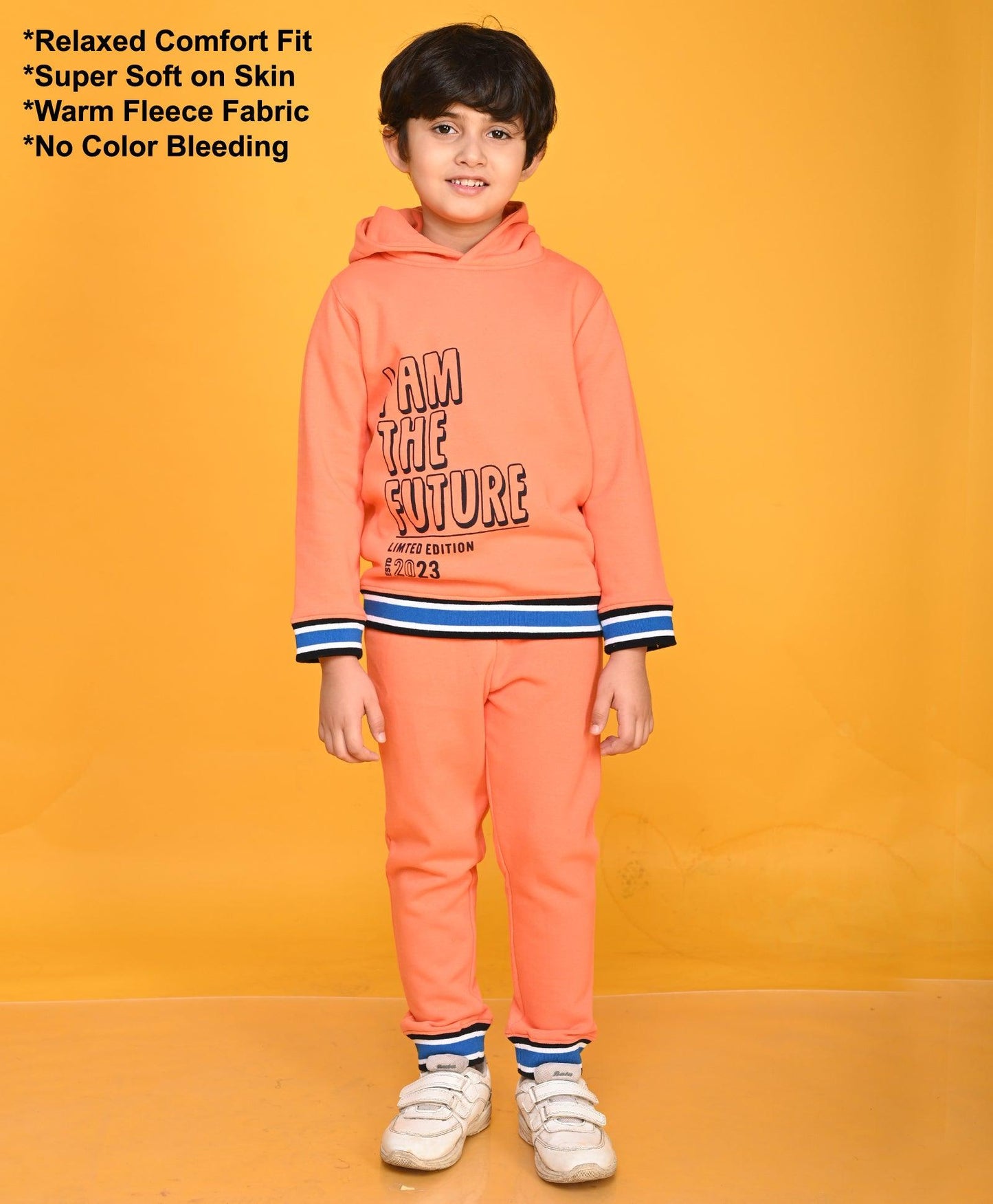 ORANGE CUFFED BOYS FLEECE JOGGER - ORANGE