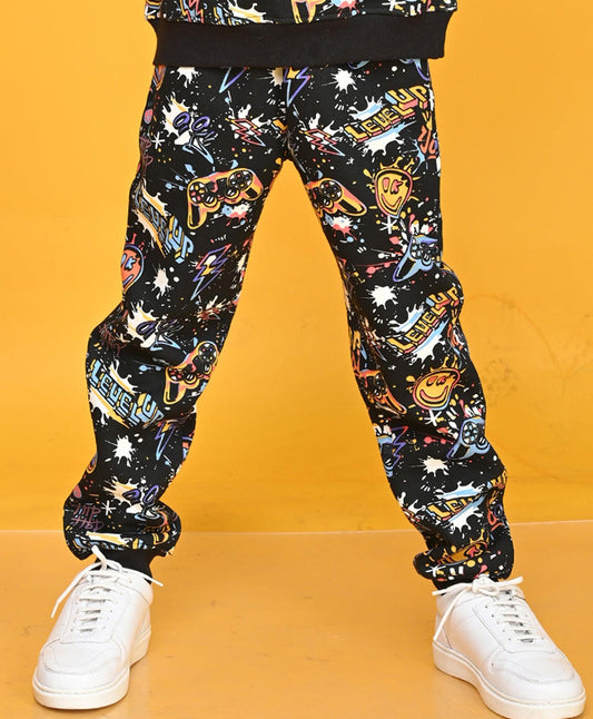 LEVEL UP BOYS FLEECE JOGGER - BLACK - Anthrilo