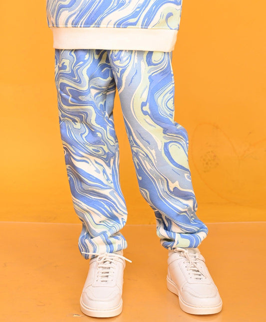 MARBLING BOYS FLEECE JOGGER - BLUE - Anthrilo