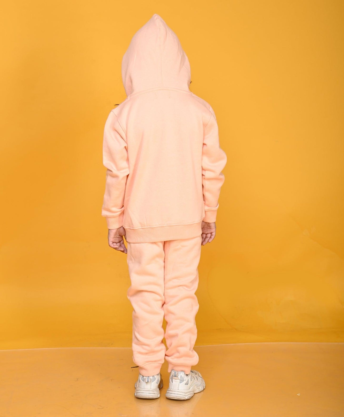 PINEAPPLE PEACH GIRLS ZIPPER HOODIE JOGGER SET - PEACH