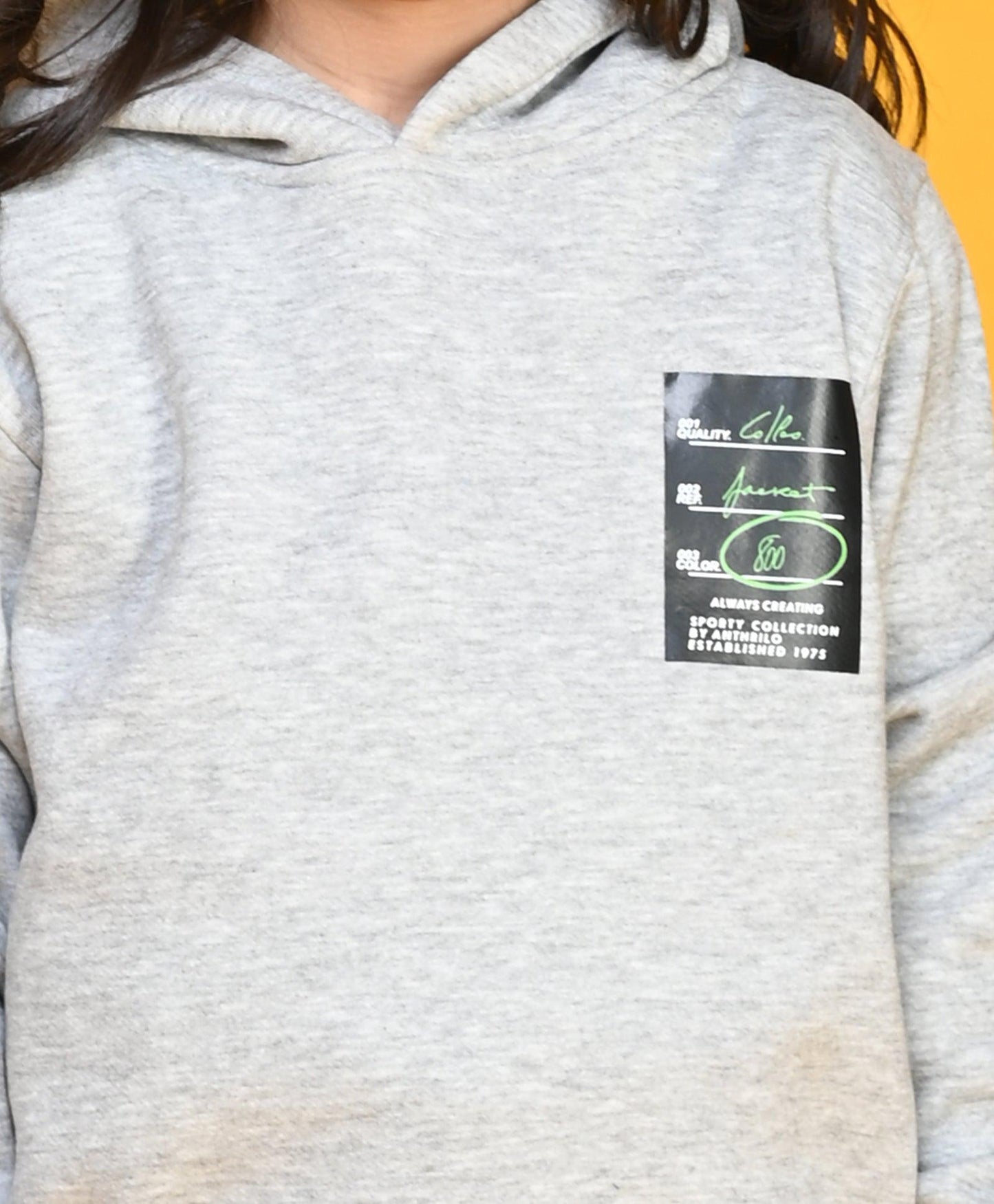 SPORTY COLLECTION GIRLS HOODIE JOGGER SET - GREY MELANGE