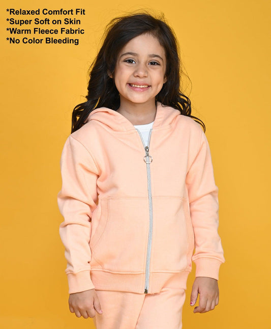 PINEAPPLE PEACH GIRLS ZIPPER HOODIE - PEACH - Anthrilo