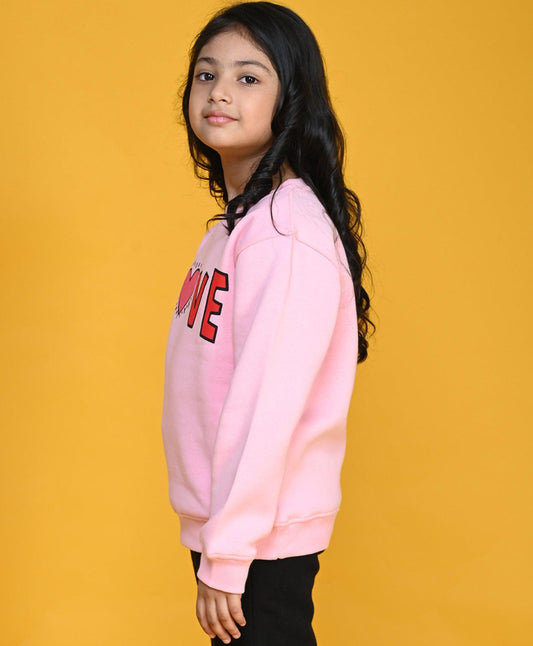 LOVE PINK GIRLS FLEECE SWEATSHIRT - PINK - Anthrilo