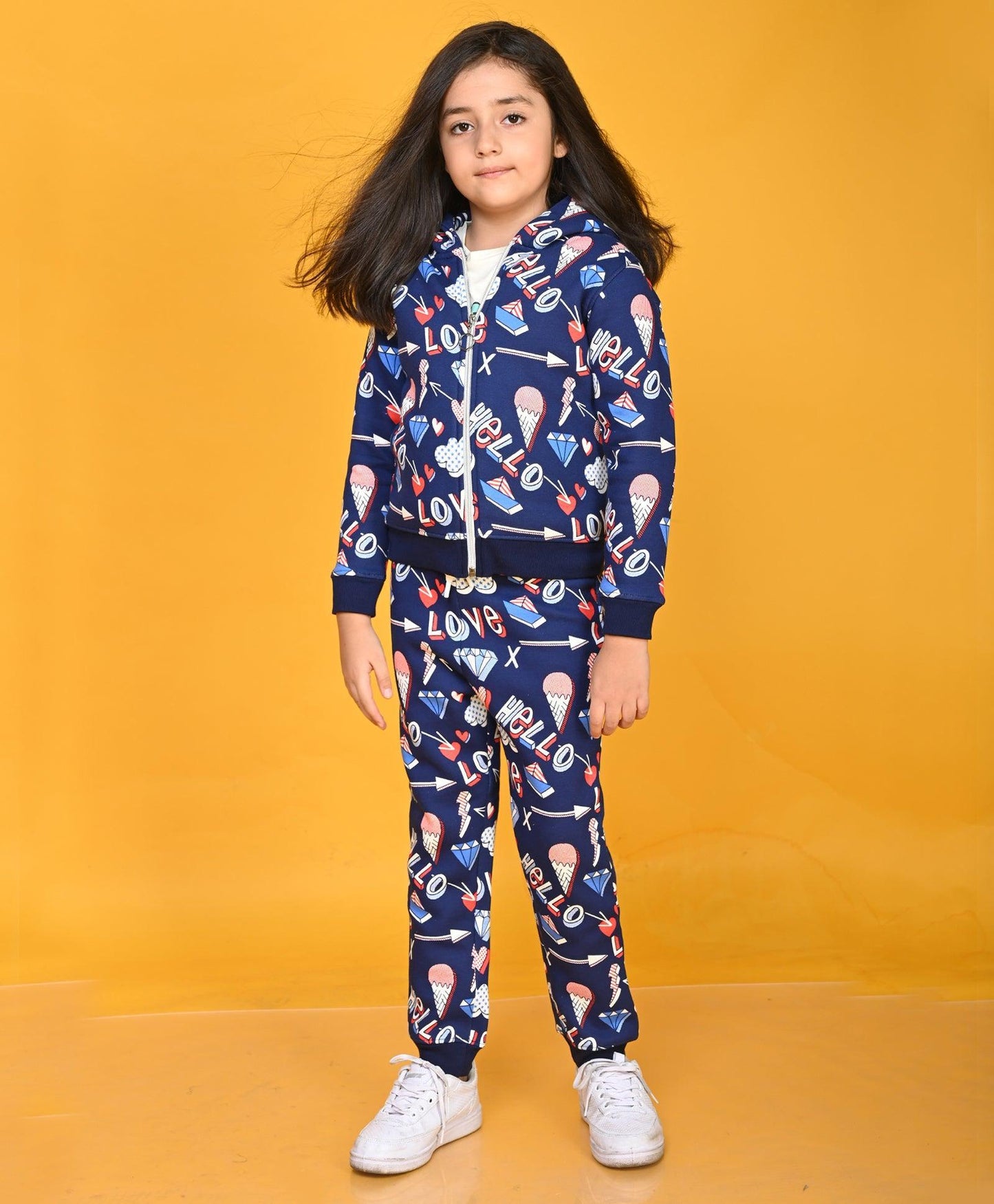 HELLO LOVE GIRLS JOGGER - NAVY BLUE - Anthrilo