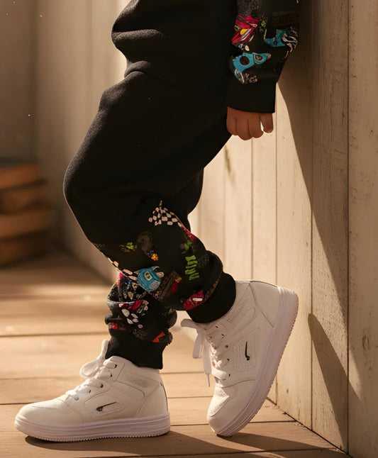 TRUCK BLACK COLOR BLOCK BOYS FLEECE JOGGER - BLACK - Anthrilo
