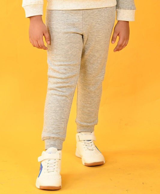 GREY MELANGE BOYS FLEECE JOGGER - GREY - Anthrilo