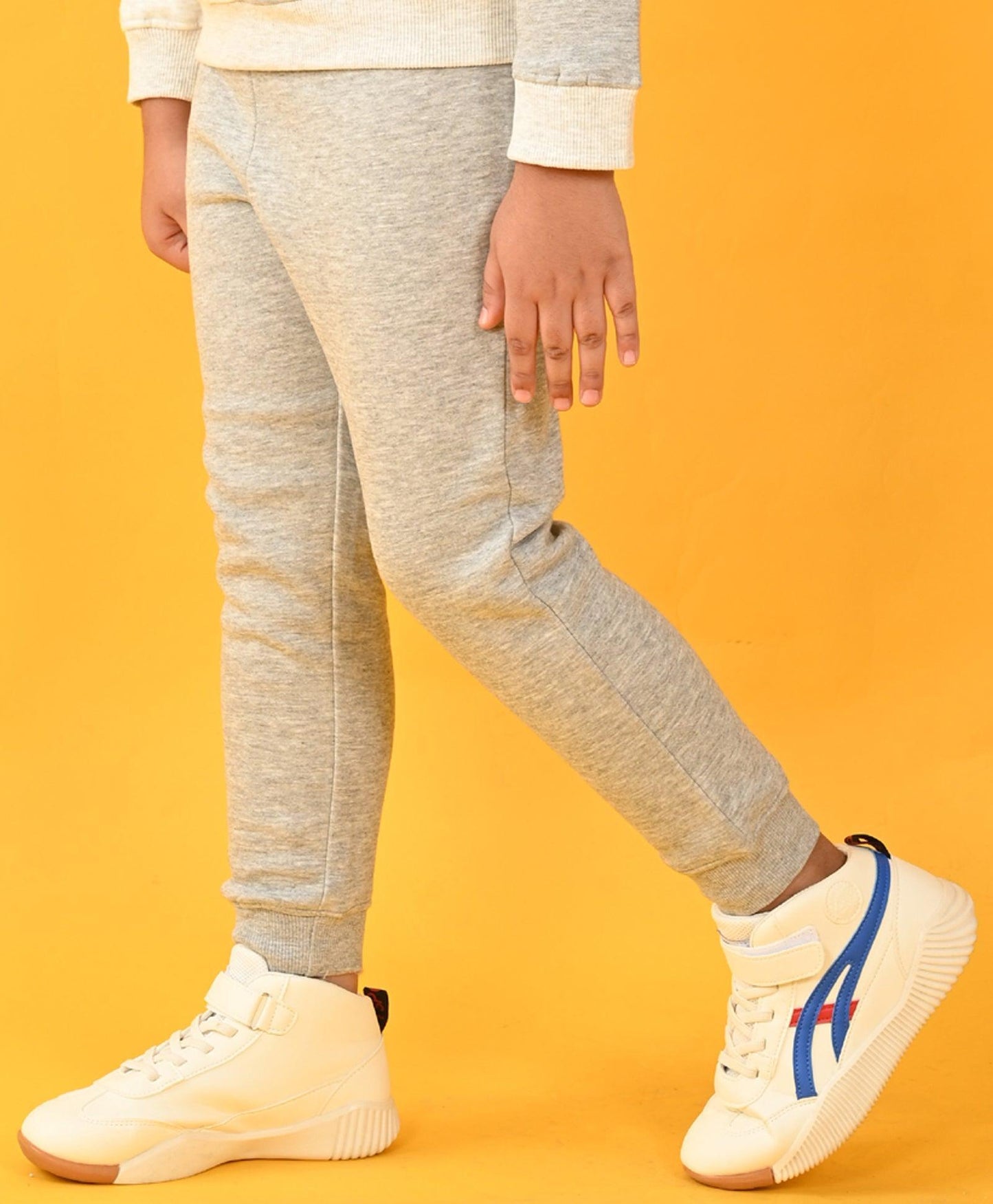 GREY MELANGE BOYS FLEECE JOGGER - GREY - Anthrilo