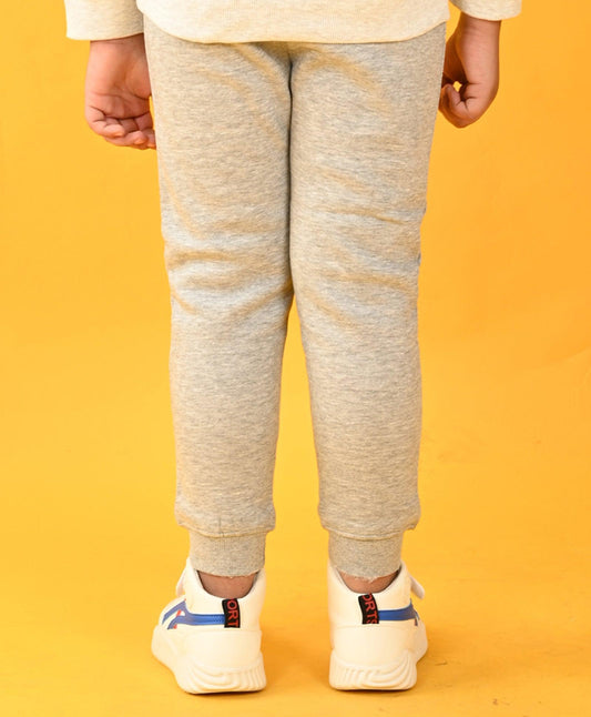 GREY MELANGE BOYS FLEECE JOGGER - GREY - Anthrilo
