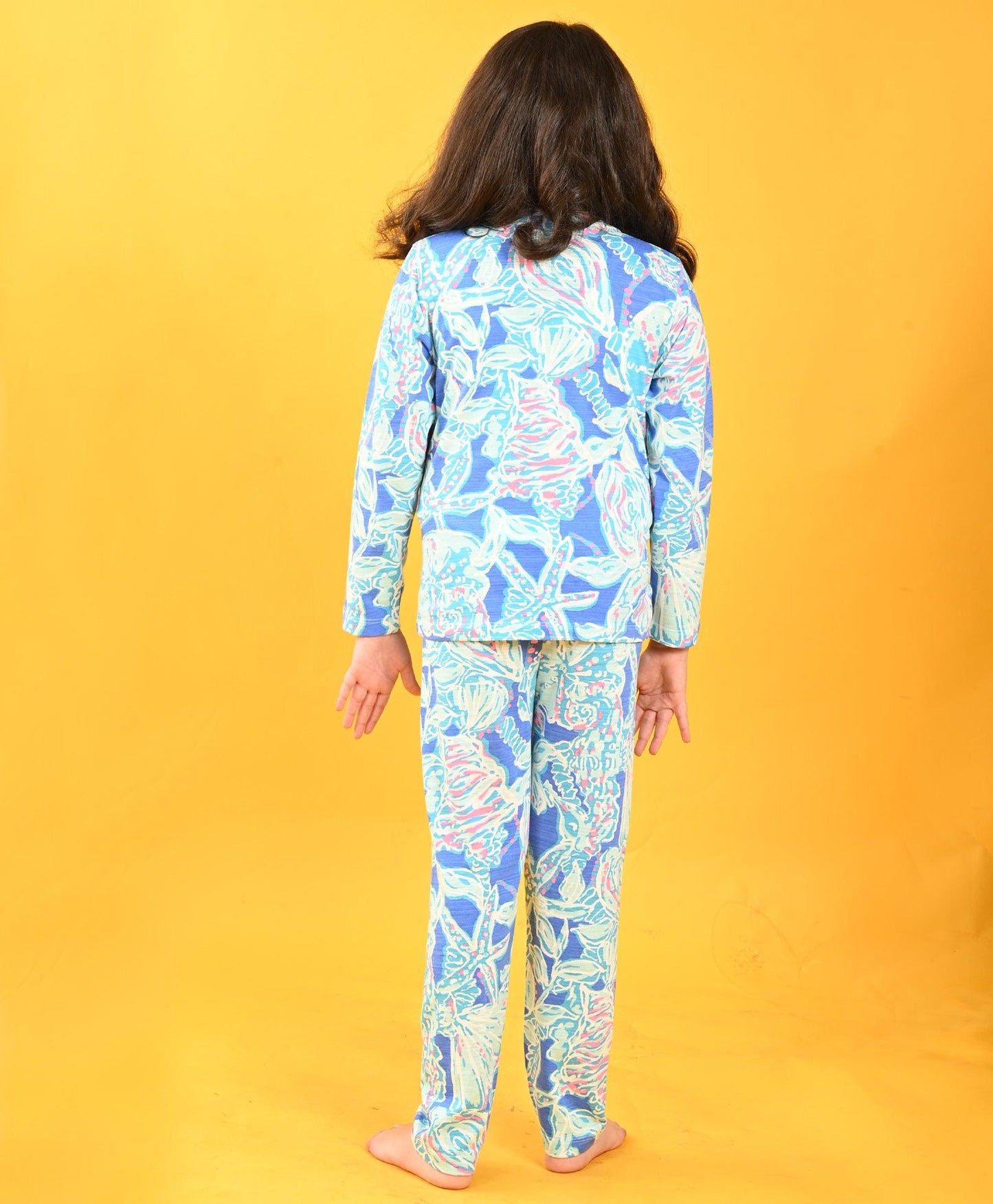 OCEAN BLUE GIRLS LONG SLEEVES PYJAMA SET - BLUE