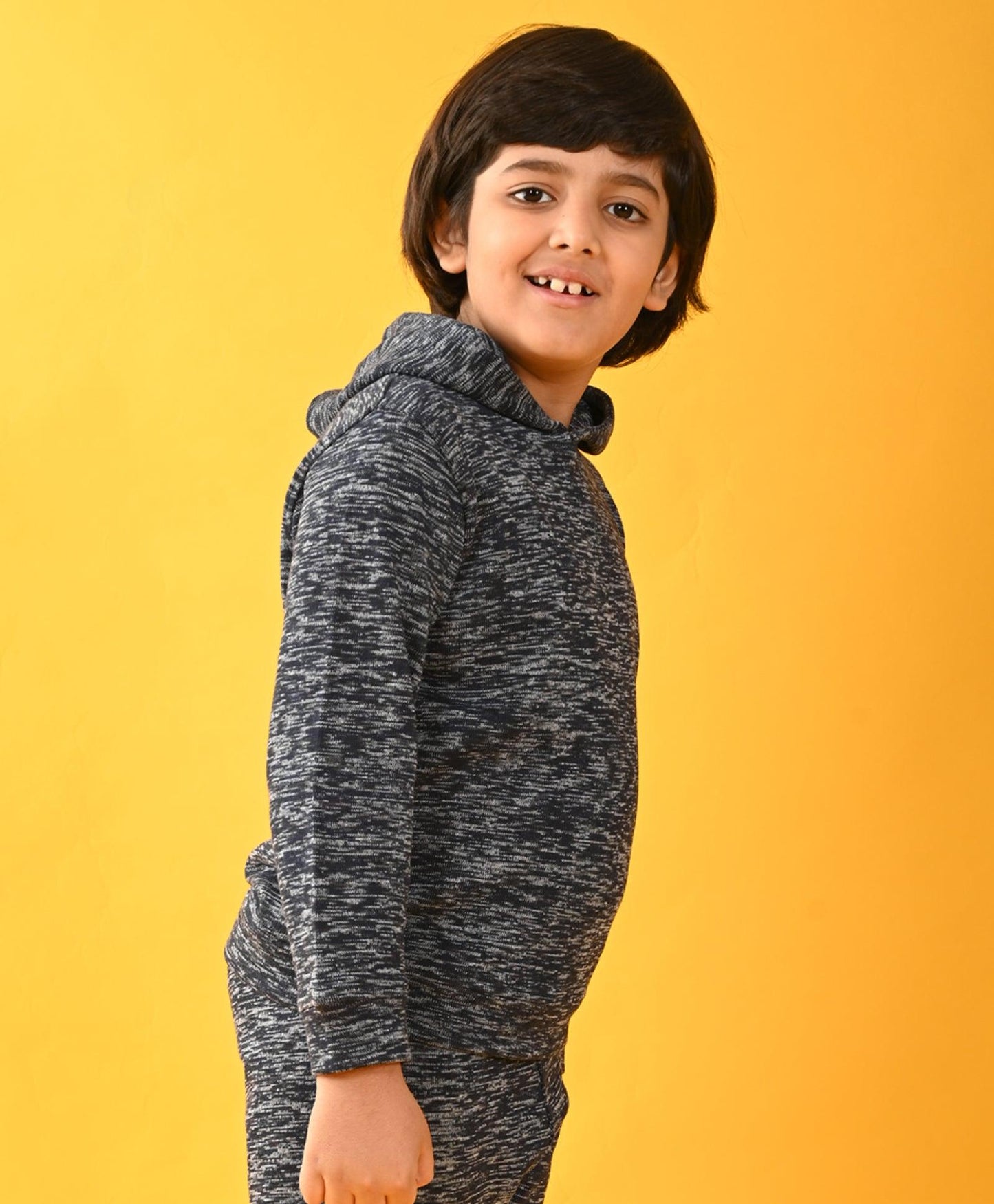 BLUE SPACE DYED BOYS HOODIE - BLUE