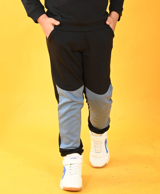 BLACK BLUE INTERLOCK BOYS JOGGER - BLACK - Anthrilo