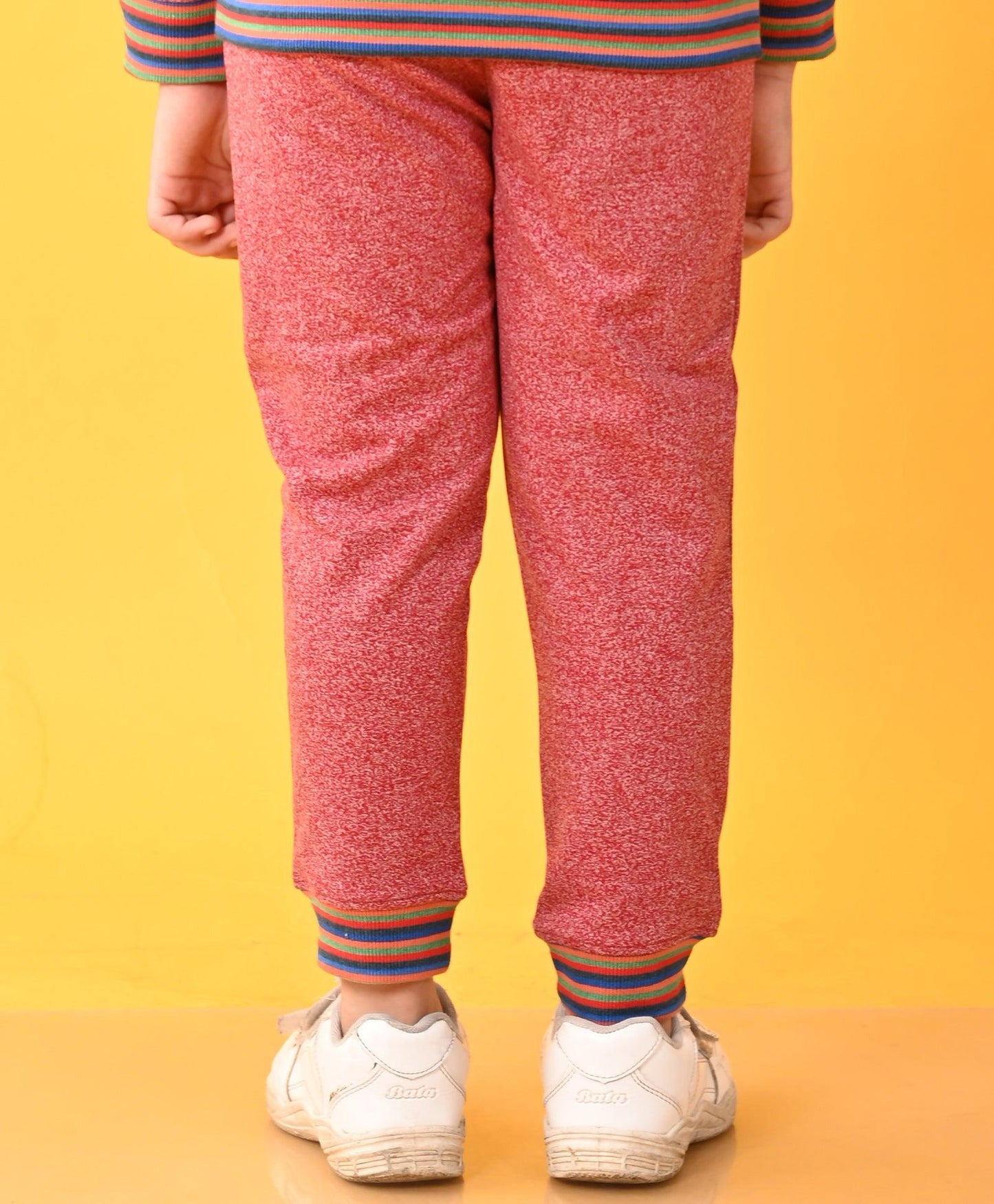 RED SPACE DYED RIBBED BOYS FLEECE JOGGER - RED