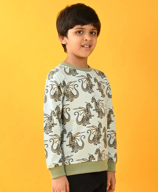 DRAGON BOYS TERRY SWEATSHIRT - GREY - Anthrilo
