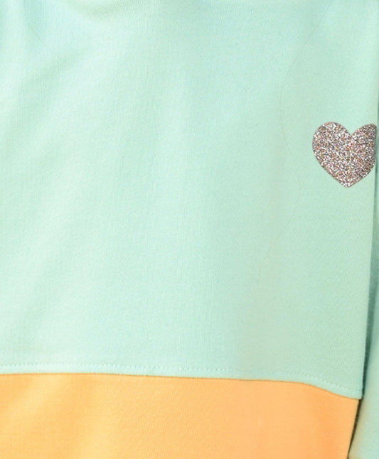 PEACH AND AQUA GIRLS TERRY HOODIE - PEACH - Anthrilo