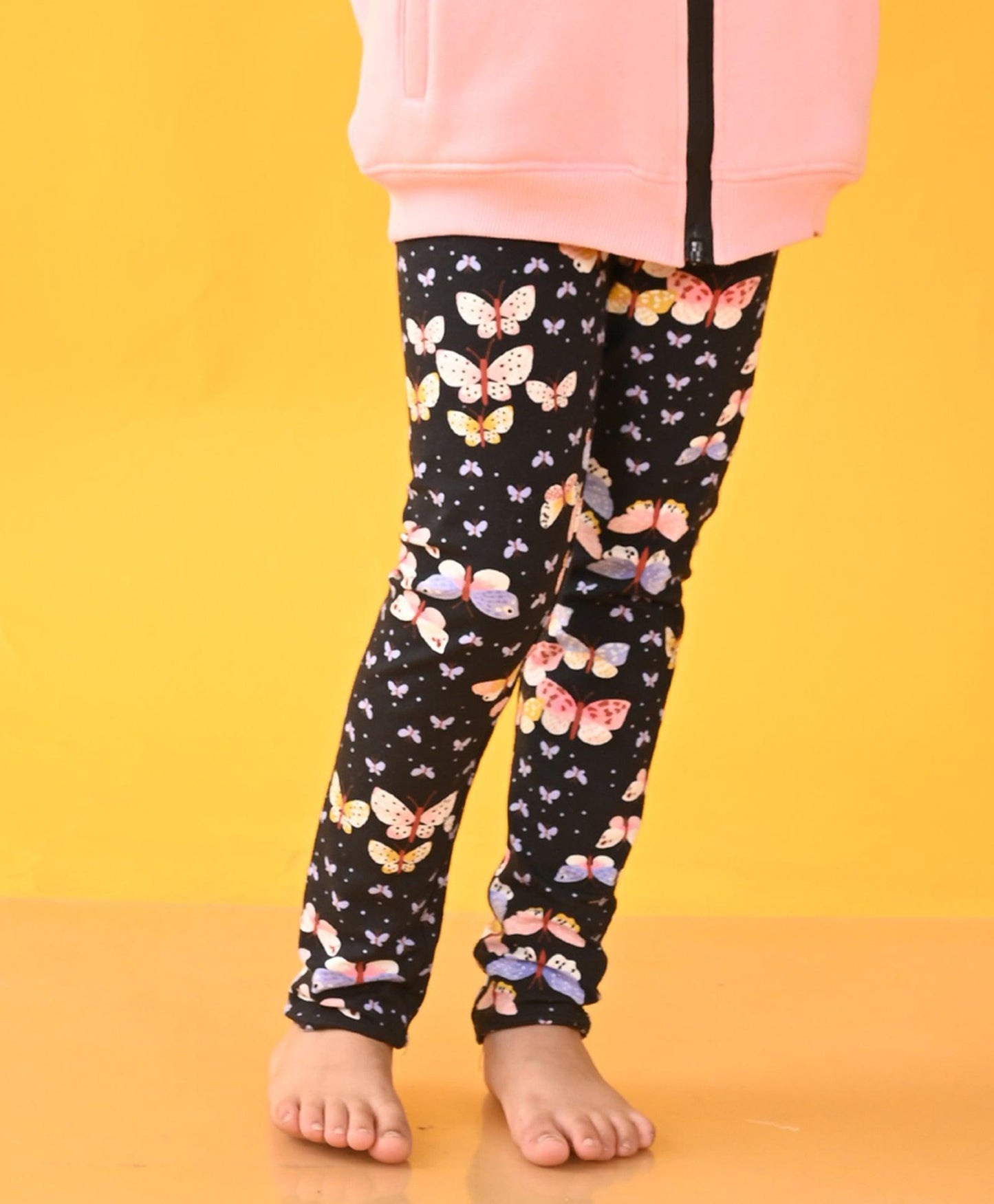BLACK BUTTERFLY GIRLS LEGGING - BLACK