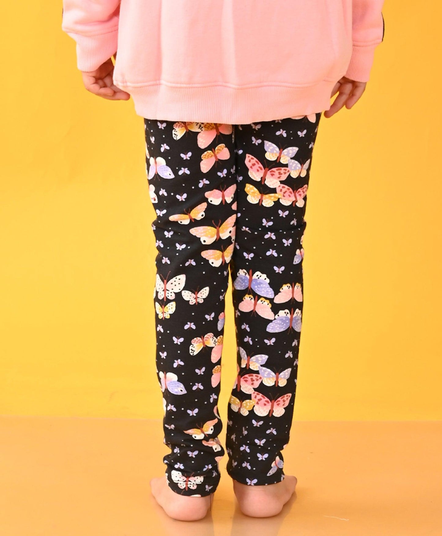 BLACK BUTTERFLY GIRLS LEGGING - BLACK