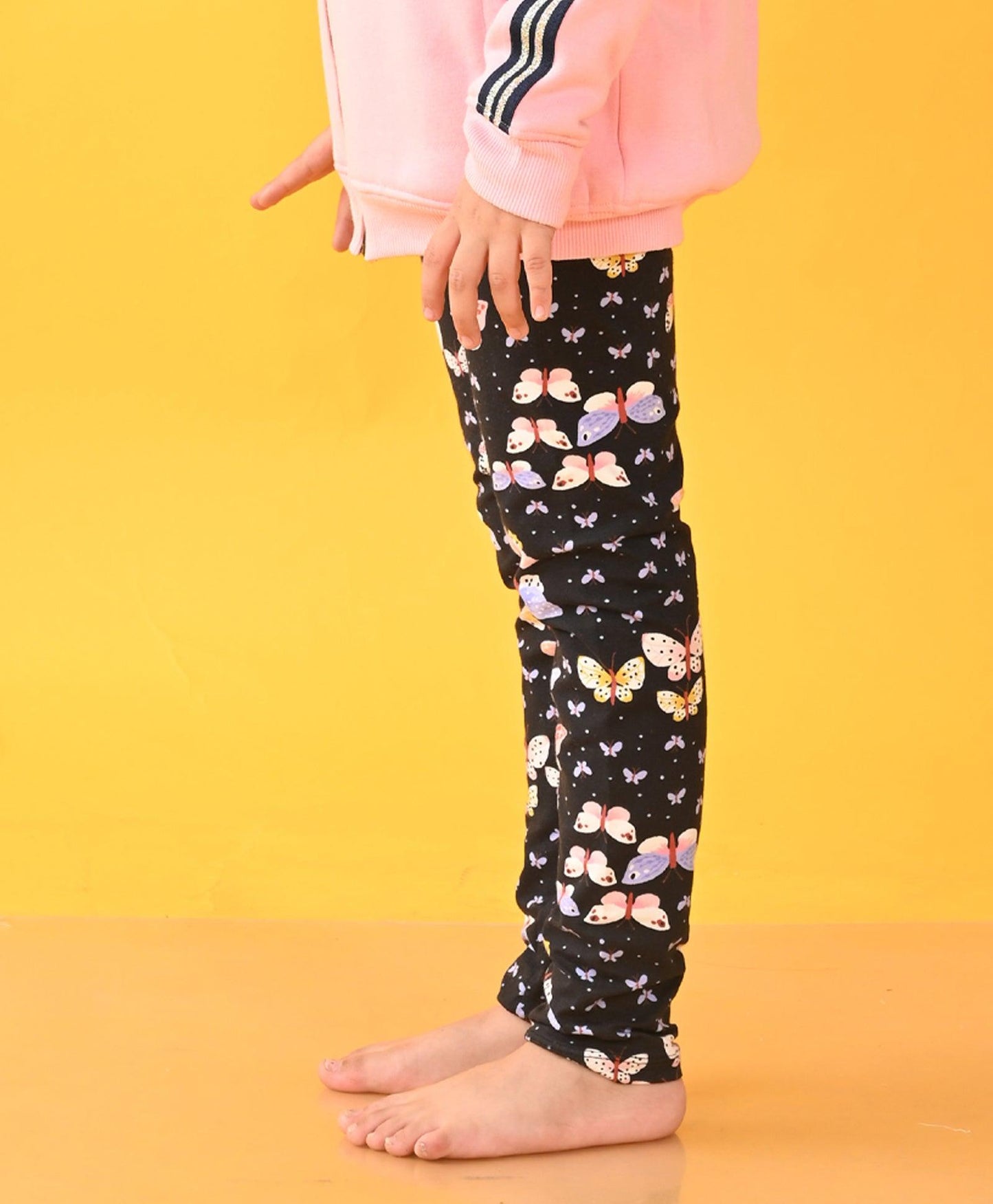 BLACK BUTTERFLY GIRLS LEGGING - BLACK
