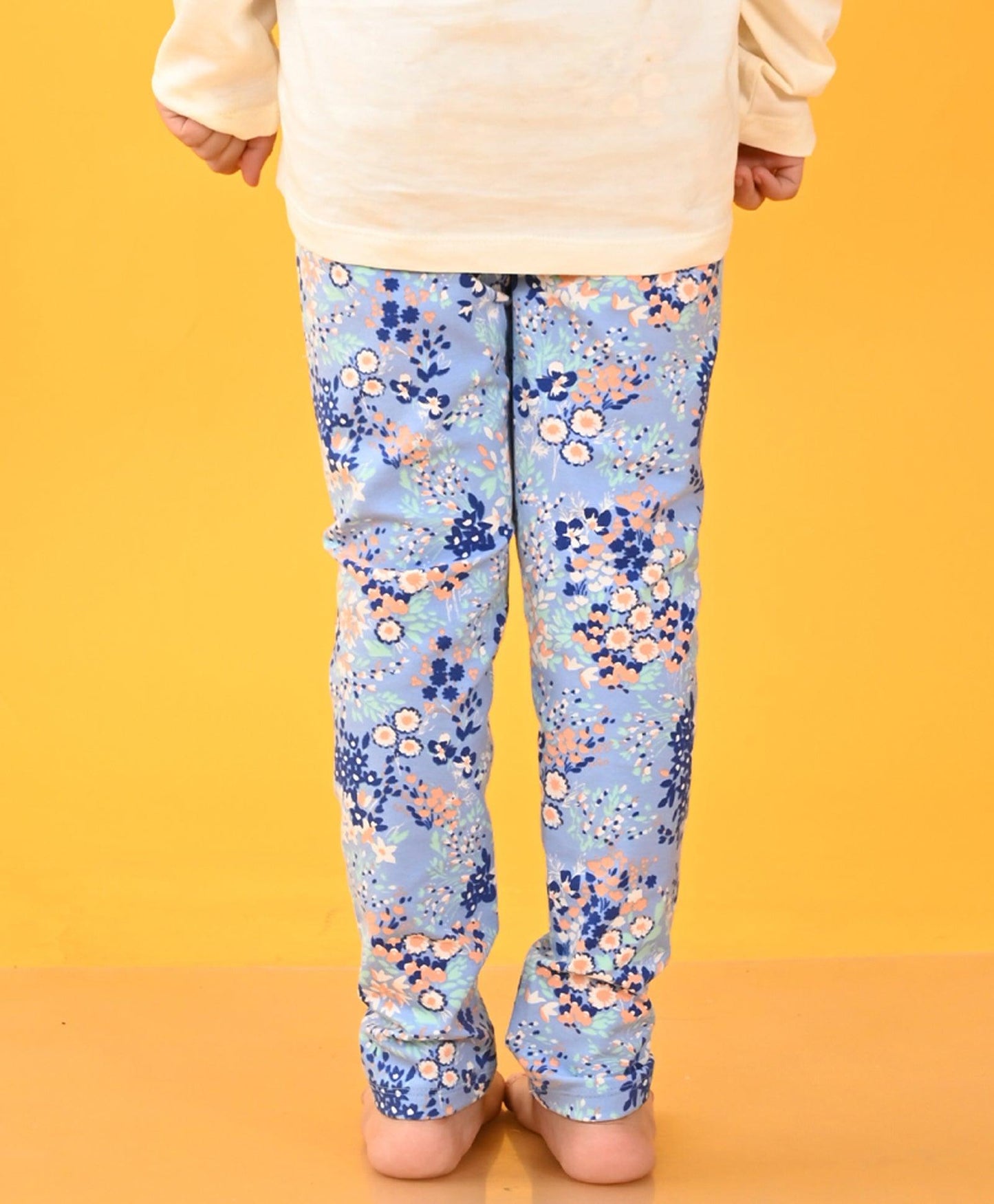 BLUE FLOWER GIRLS LEGGING - BLUE