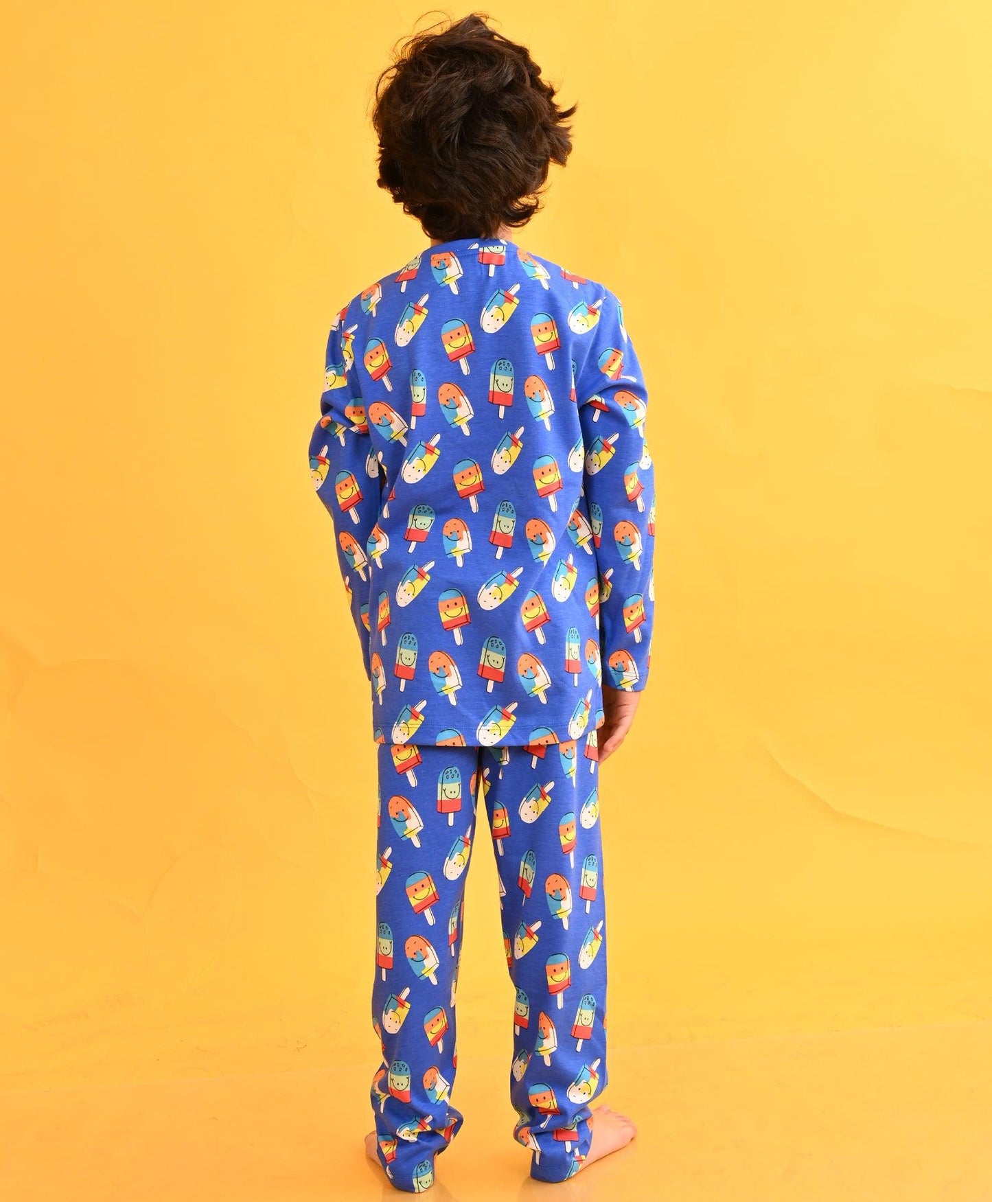 ICECREAM SMILE LONG SLEEVES PYJAMA SET - BLUE