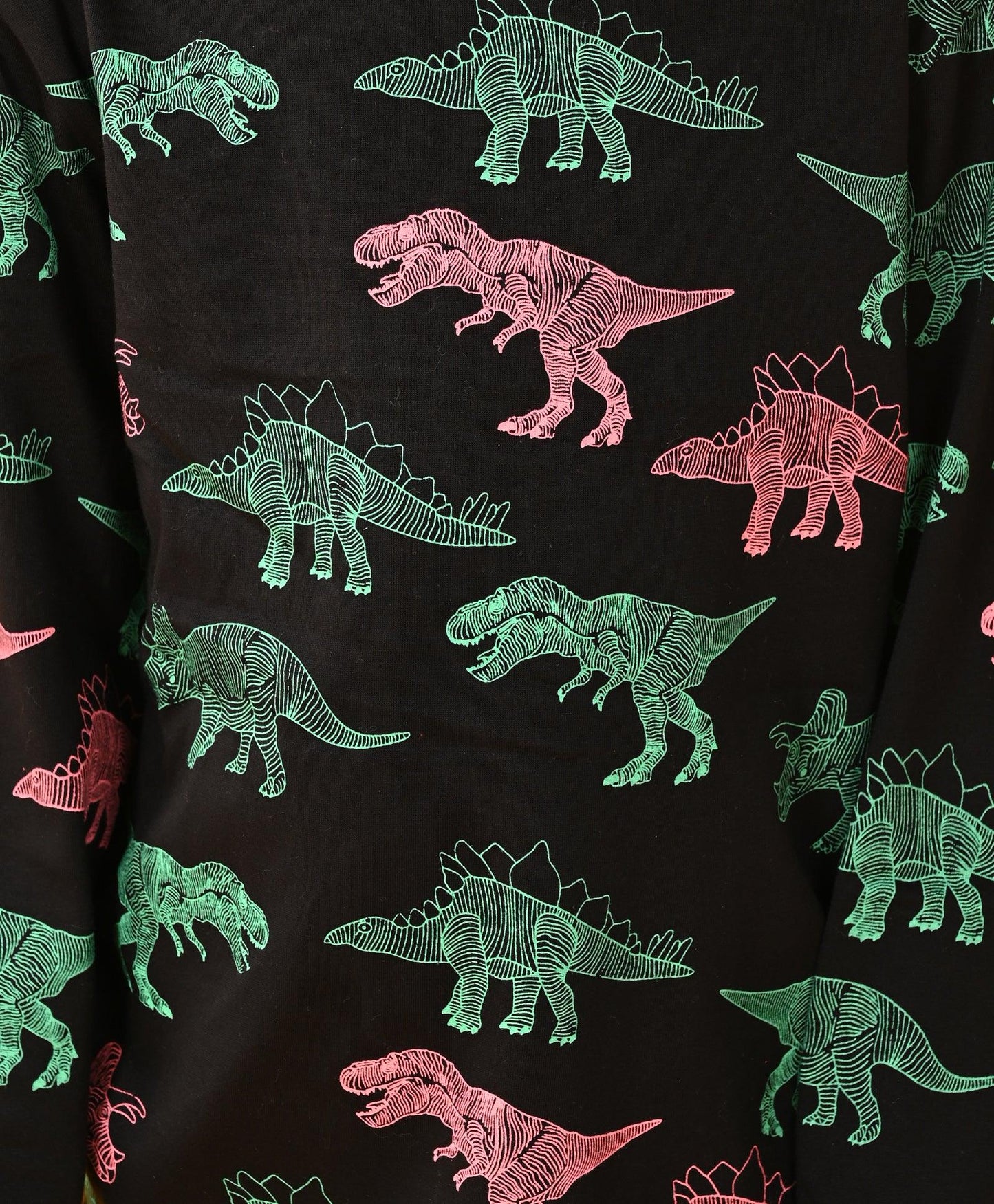 DINOSAUR BLACK LONG SLEEVES PYJAMA SET - BLACK