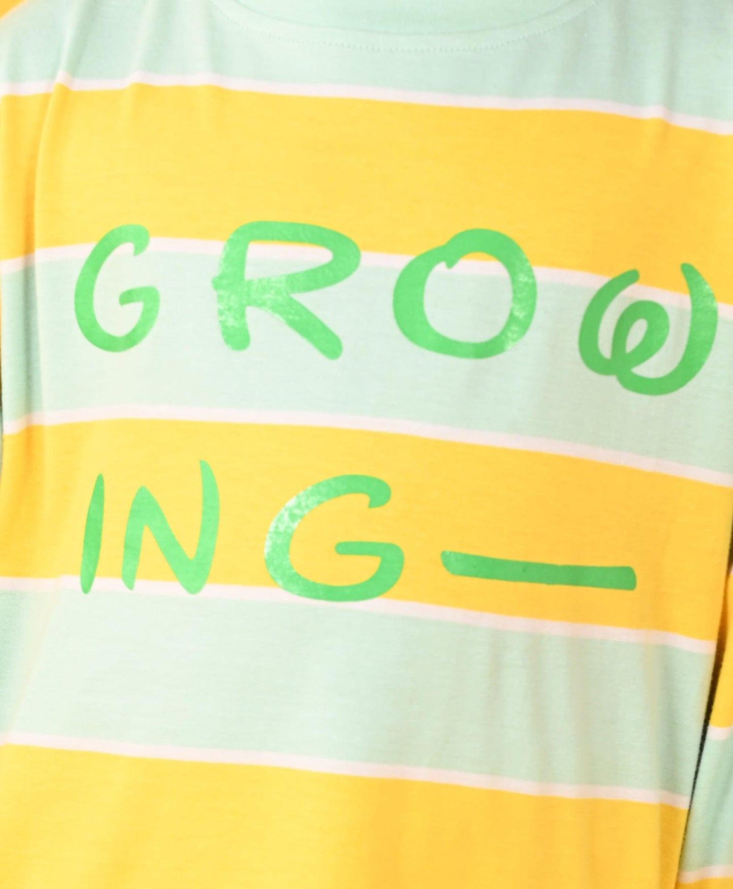 GROWING AQUA YELLOW STRIPE LONG SLEEVES PYJAMA SET - YELLOW