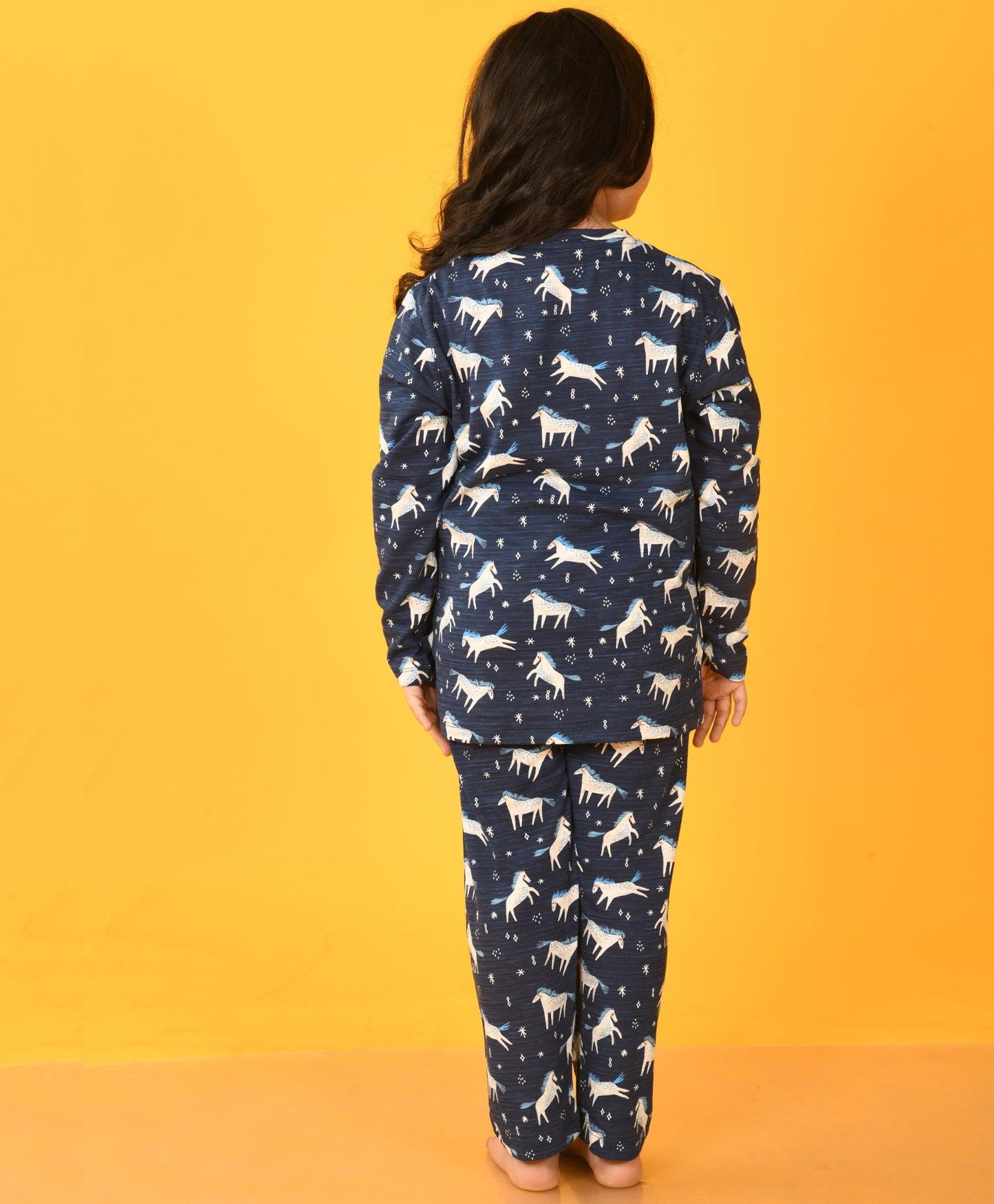 BLUE UNICORN LONG SLEEVES GIRLS PYJAMA SET - BLUE