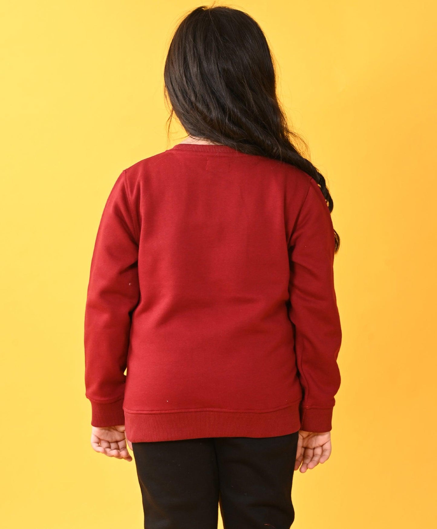 HEART FOIL GIRLS FLEECE SWEATSHIRT - MEHROON