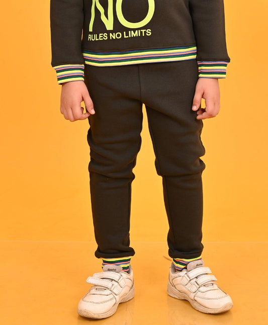 NO RULES OLIVE NEON RIBBED FLEECE BOYS JOGGER - OLIVE - Anthrilo