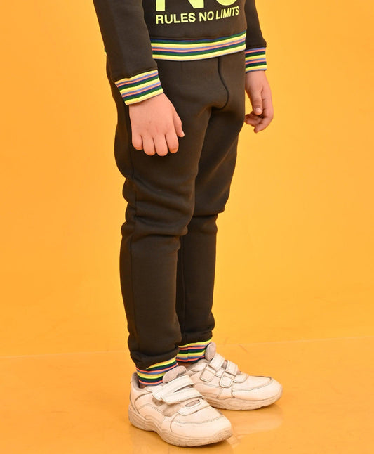 NO RULES OLIVE NEON RIBBED FLEECE BOYS JOGGER - OLIVE - Anthrilo