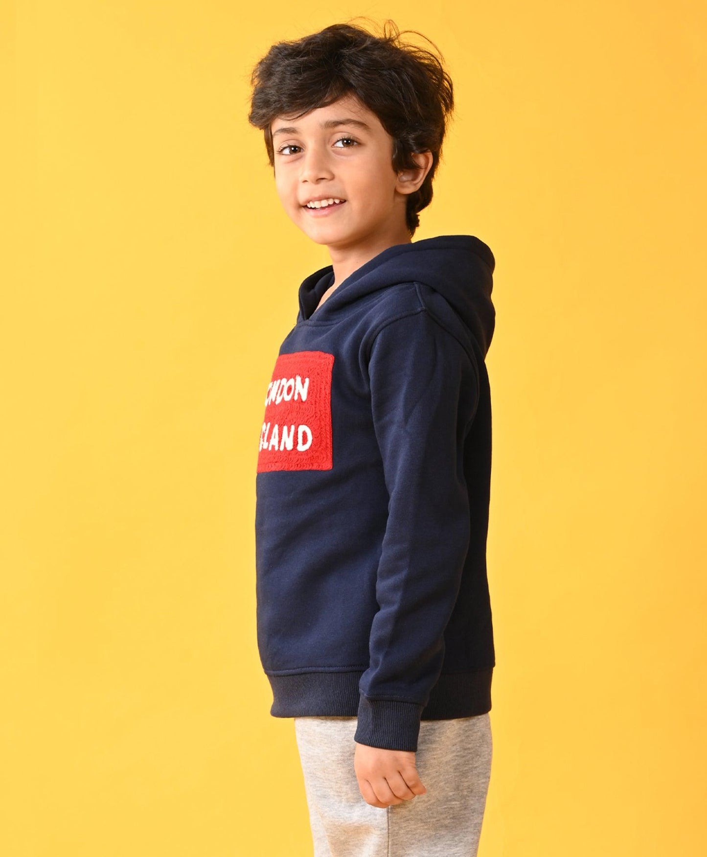 LONDON ENGLAND FLEECE BOYS HOODIE - NAVY