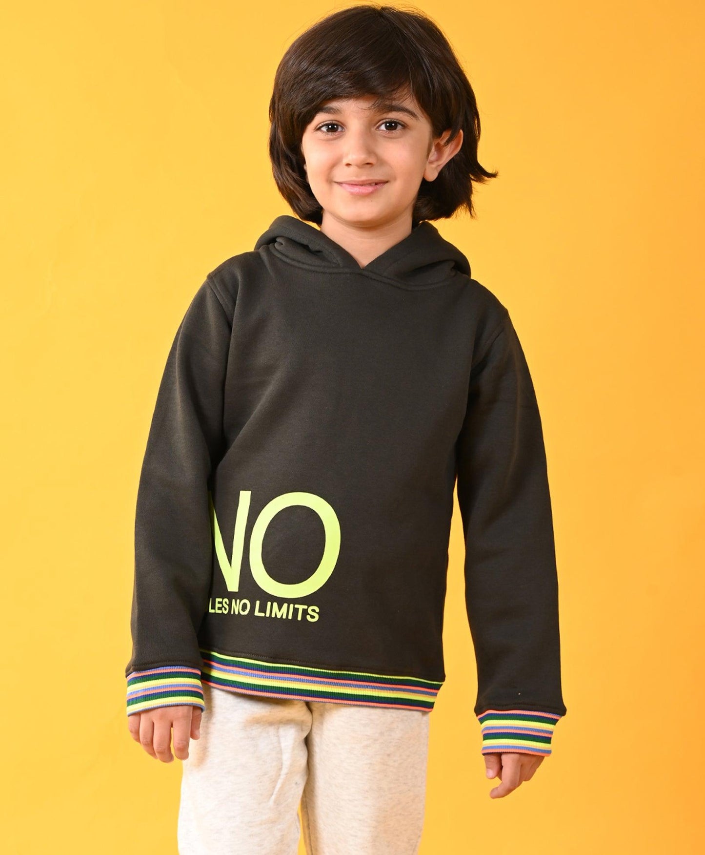 NO RULES FLEECE BOYS HOODIE - OLIVE