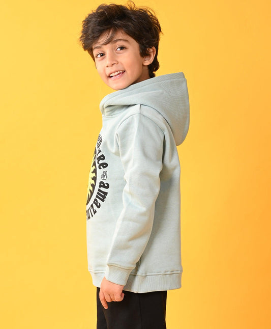 OIL GREEN SUN ADVENTURE FLEECE HOODIE - OIL GREEN - Anthrilo