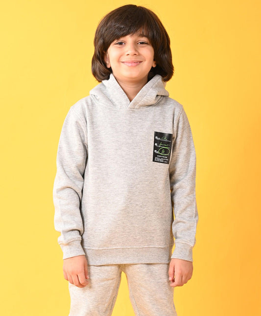 SPORTY COLLECTION FLEECE BOYS HOODIE - GREY - Anthrilo 