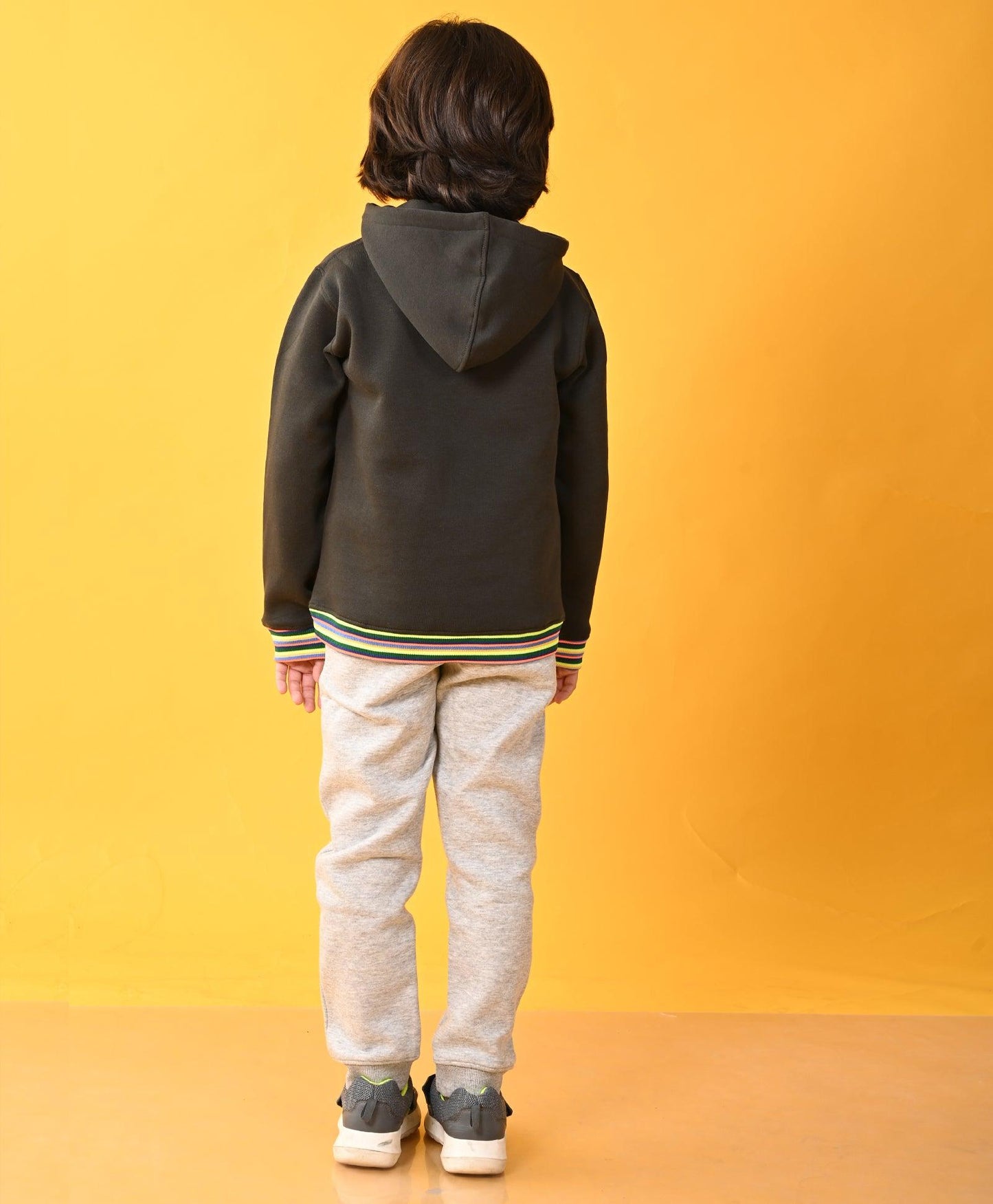NO RULES HOODIE GREY FLEECE JOGGER SET - OLIVE / GREY