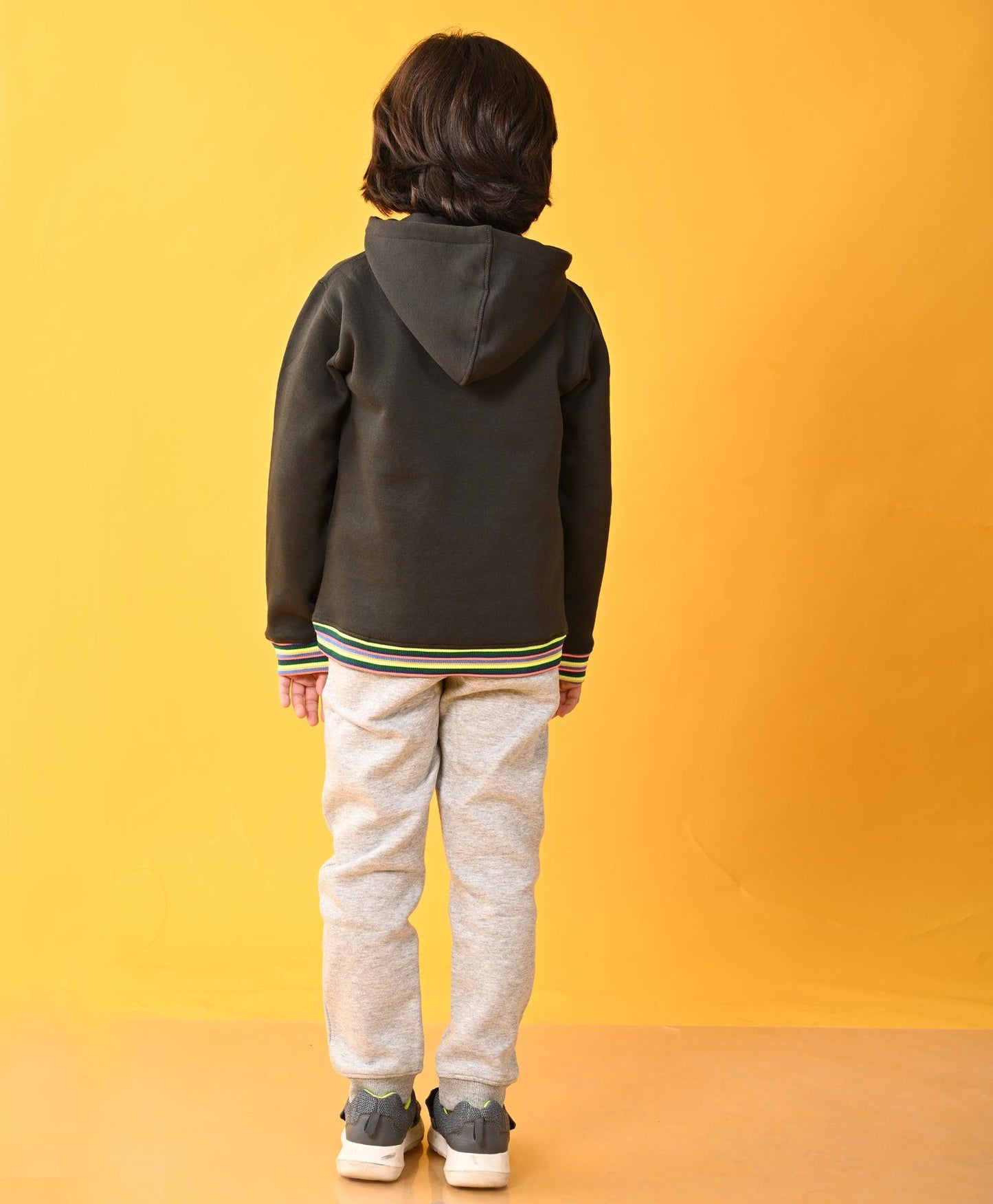 NO RULES HOODIE GREY FLEECE JOGGER SET - OLIVE / GREY