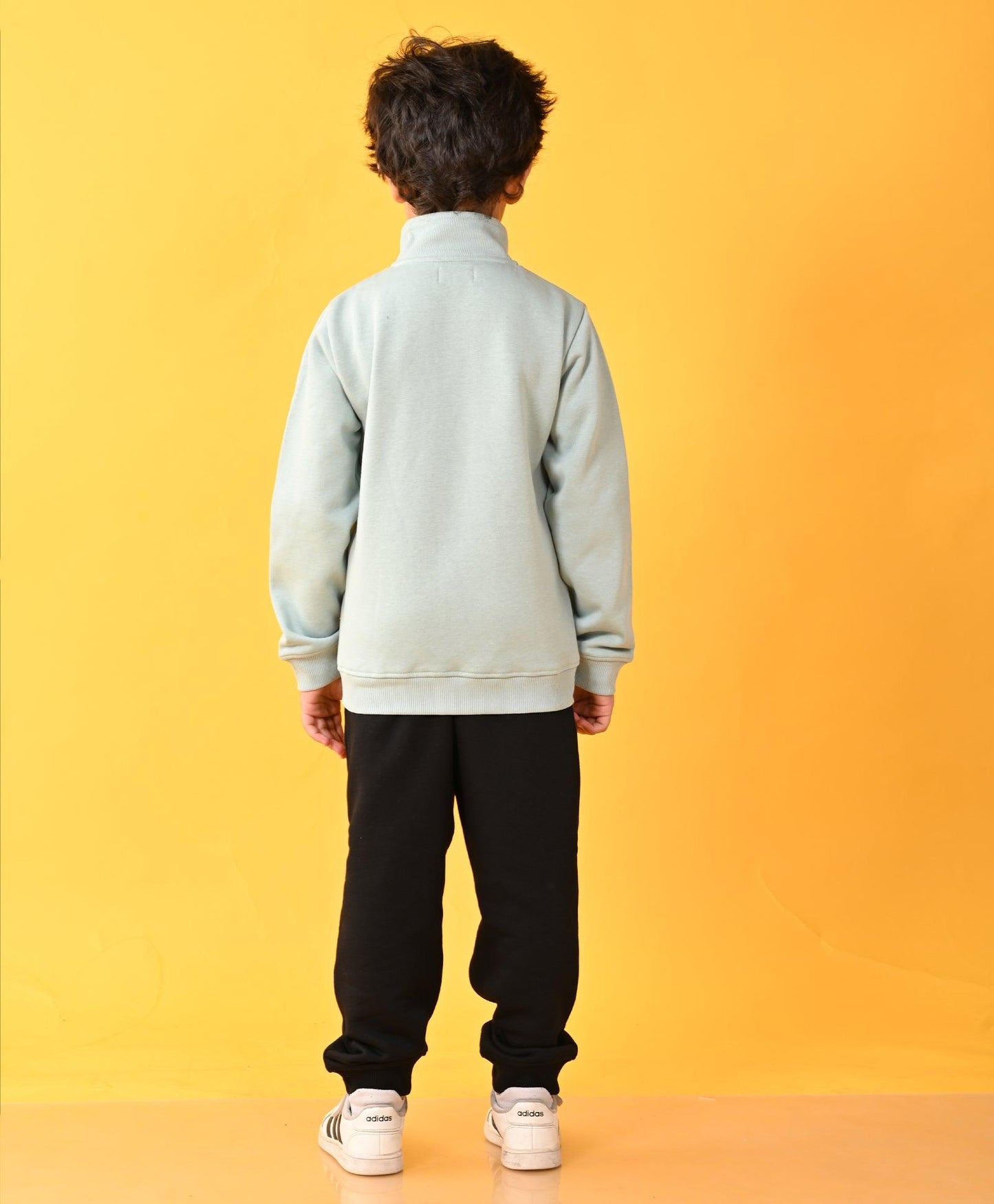 OIL GREEN FULL ZIPPER BLACK FLEECE BOYS SWEATSHIRT JOGGER SET - OIL GREEN / BLACK