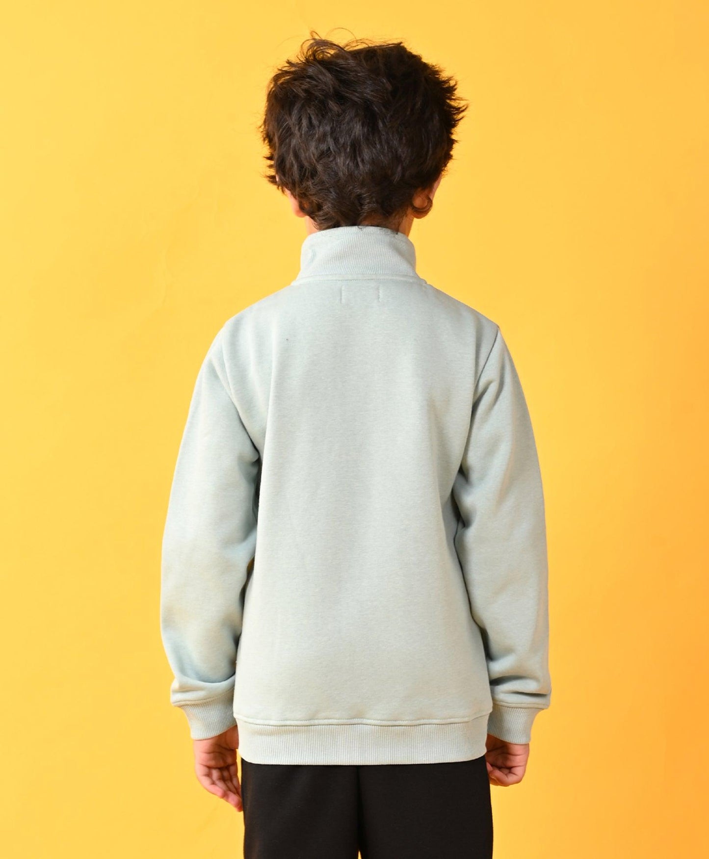 OIL GREEN FULL ZIPPER FLEECE BOYS SWEATSHIRT - OIL GREEN