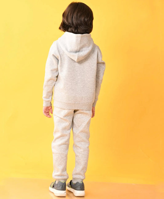 SPORTY COLLECTION FLEECE BOYS HOODIE JOGGER SET - GREY - Anthrilo