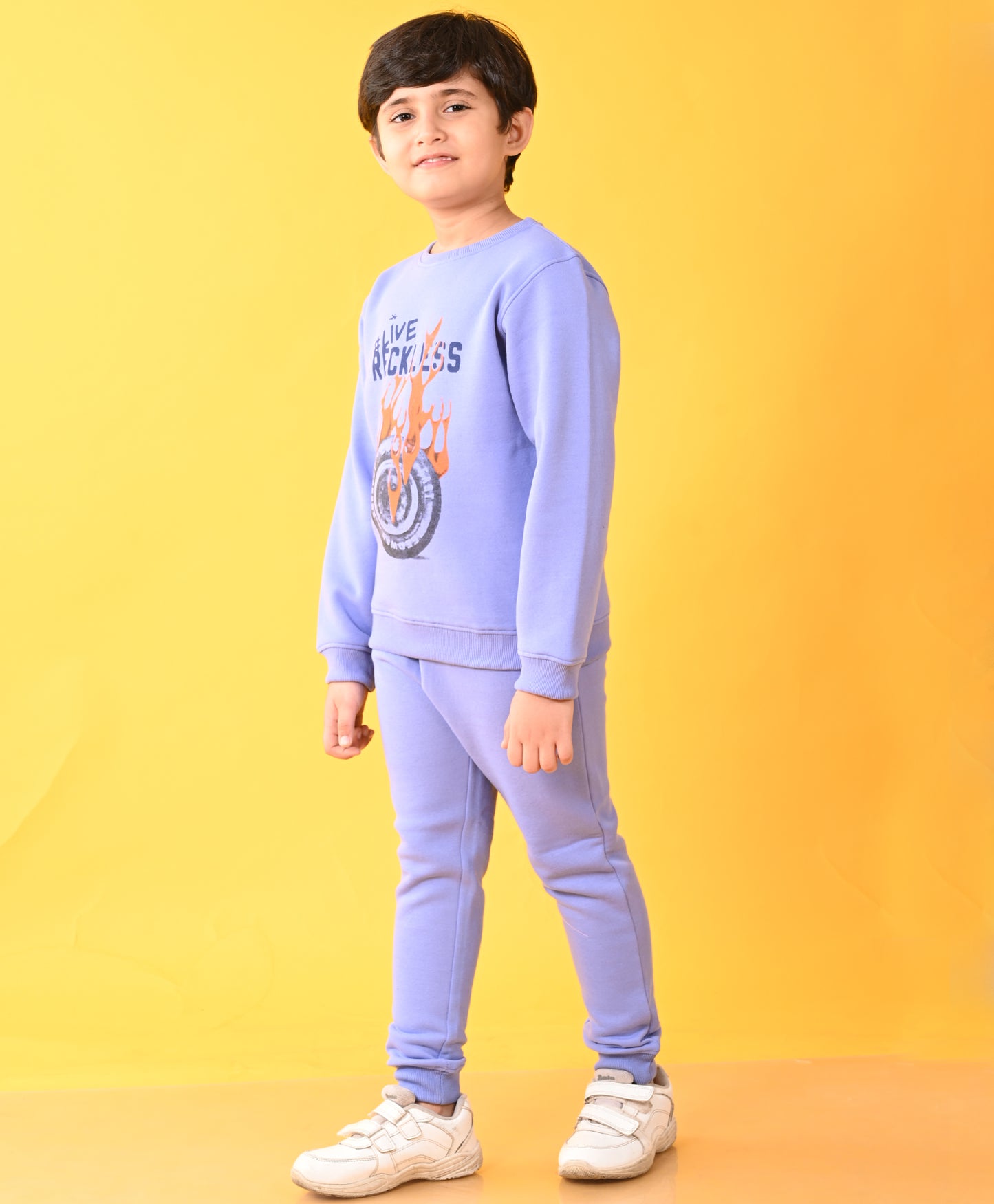 LIVE RECKLESS FLEECE SWEATSHIRT JOGGER SET - BLUE
