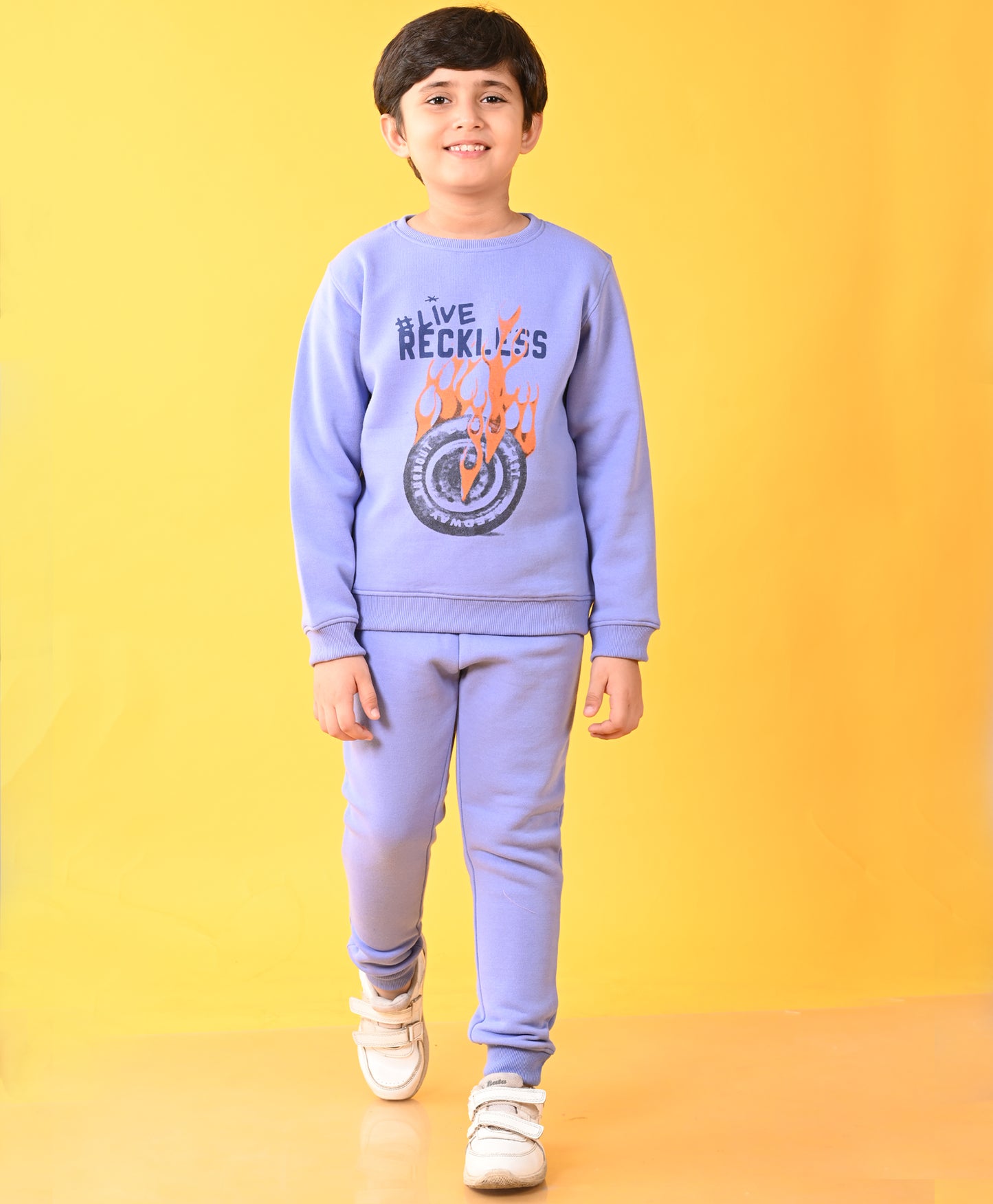 LIVE RECKLESS FLEECE SWEATSHIRT JOGGER SET - BLUE