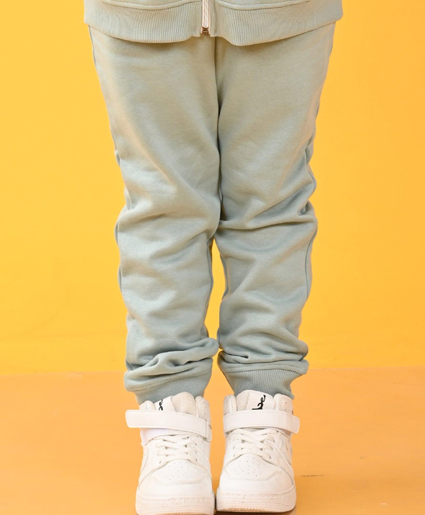 OIL GREEN FLEECE GIRLS JOGGER - GREEN