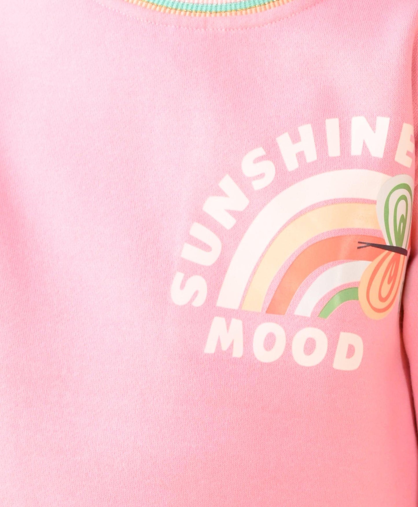 PINK SUNSHINE MULTICOLORED RIB FLEECE SWEATSHIRT - PINK - Anthrilo