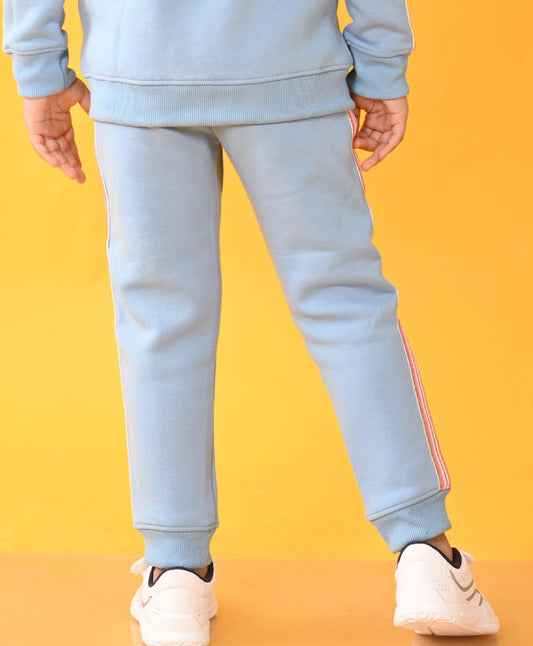 SKY FLEECE PINK GLITTER TAPE JOGGER - SKY - Anthrilo