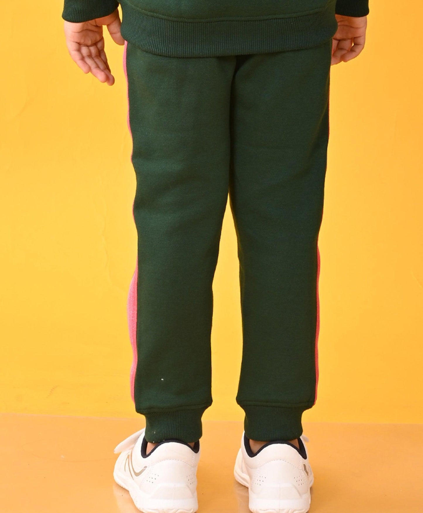 OLIVE FLEECE PINK GLITTER TAPE JOGGER D - OLIVE - Anthrilo