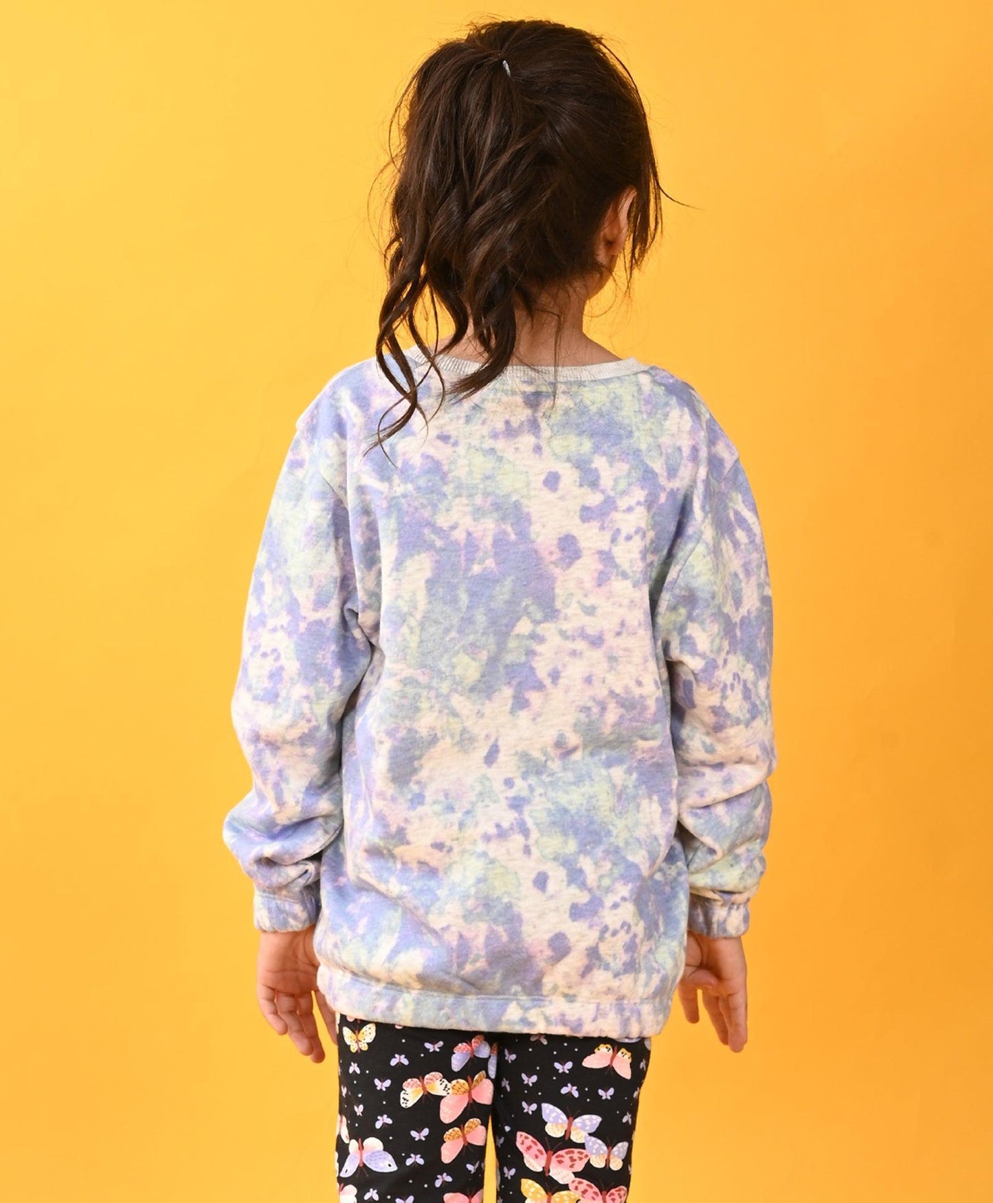 TIE DYE ECRU MELANGE TERRY SWEATSHIRT - ECRU - Anthrilo